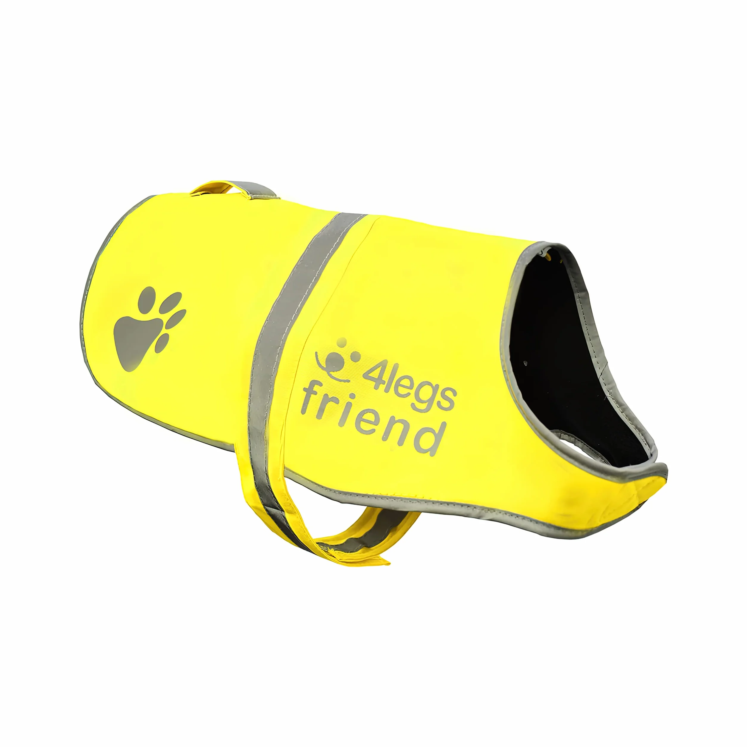 Gilet de Sécurité Jaune Fluo pour Chien Veste Doublée Laine Polaire Anti-Pluie Réfléchissant 5 Tailles