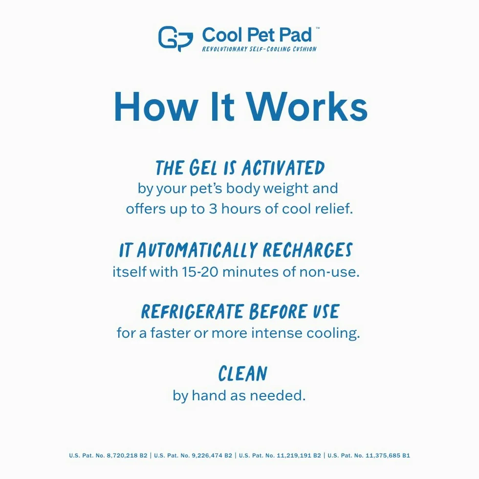 THEGREENPETSHOP - Cool Pet Pad – Tapis Auto-refroidissant, à Activation par Pression, pour Chiens et Chats de 9,5 à 20,4 kg, en Gel Non Toxique, Pas Besoin d’Eau