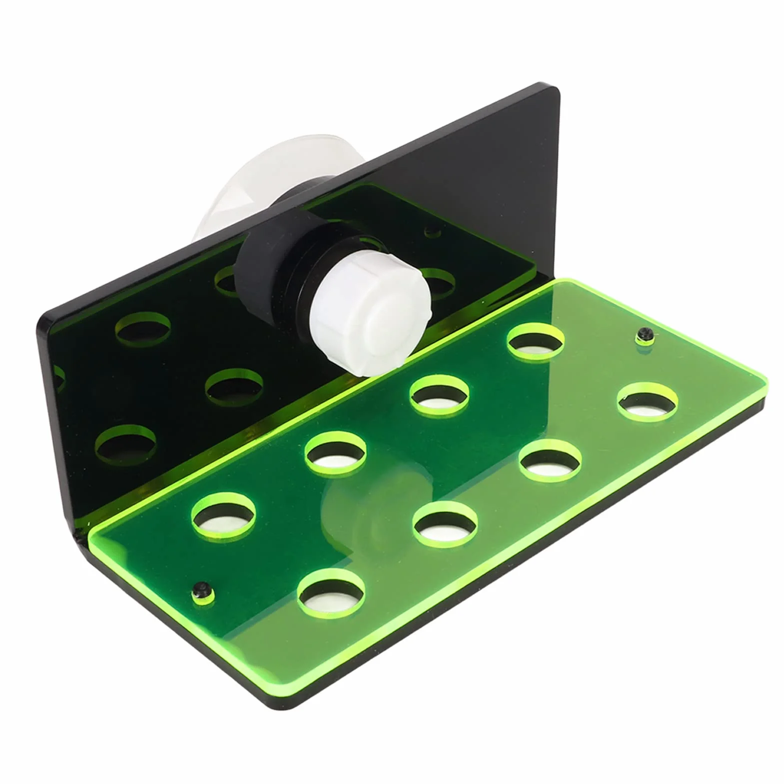 Frag Rack 6 Trous Fluorescent Green Frag Holder Acrylique Aquarium Racks avec Ventouse pour Coraux Vivants