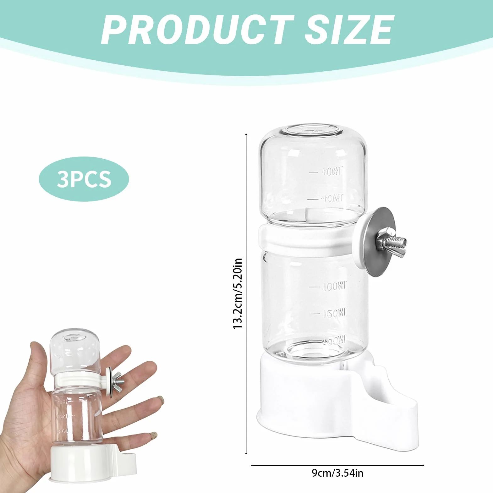 Abreuvoir Automatique pour Oiseaux de Cage 140 ML Transparent Distributeur Eau Oiseaux pour Perruches Perroquets