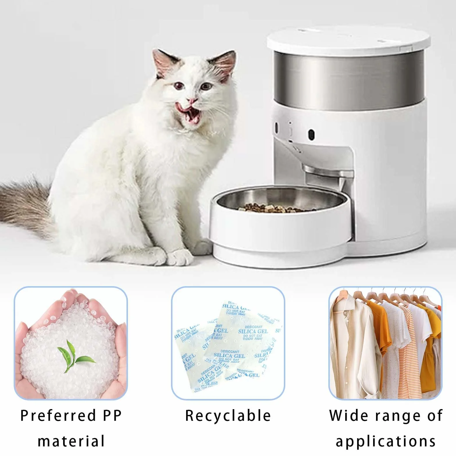 Sac de silice,25g x25 pièces,Sachet DéShydratant,Sachets DéShydratants Absorbeur d'humidité,Sachet DéShydratant,Déshydratant Gel de Silice,pour Distributeur Automatique de Nourriture pour Chat de 5 L