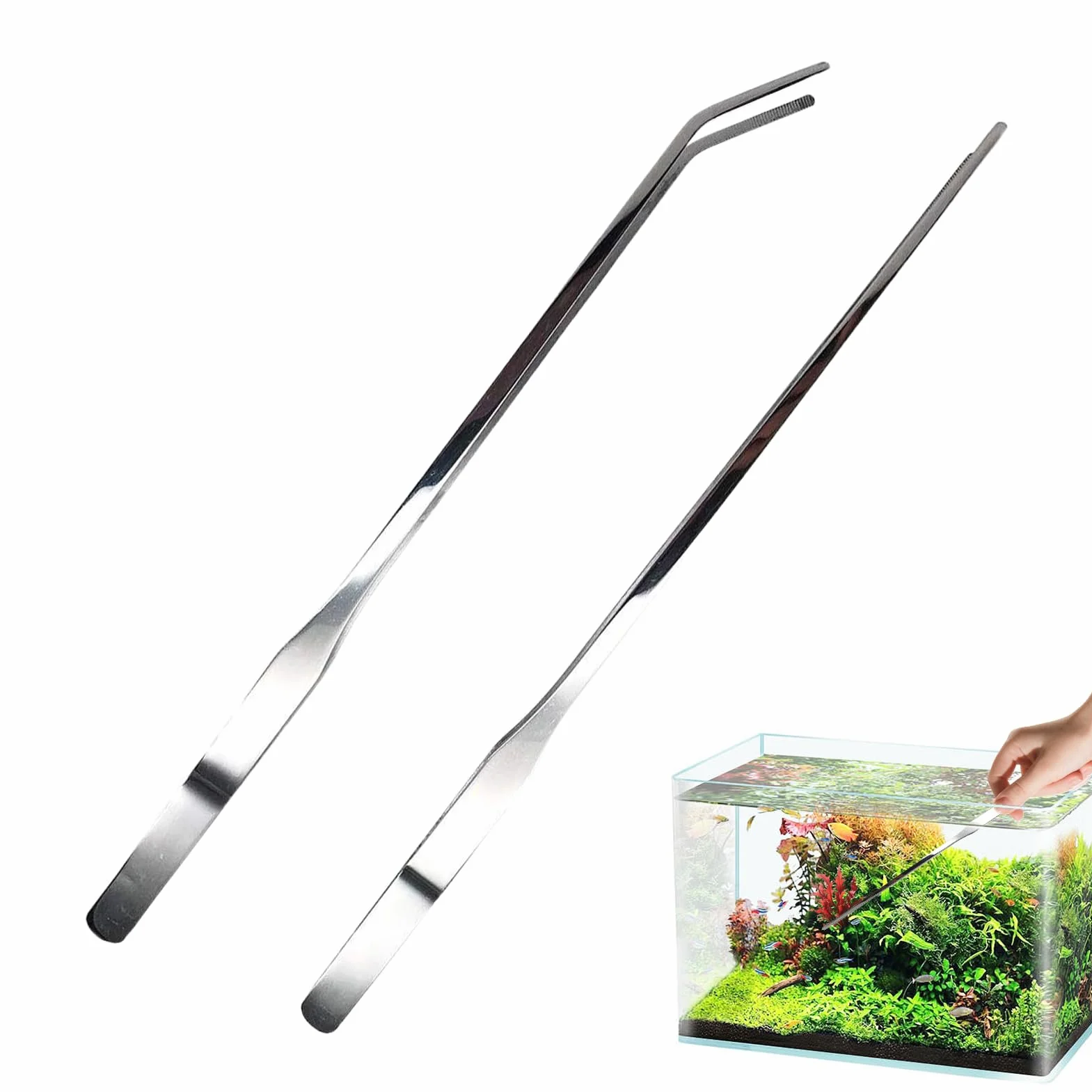 Pinces Longues pour Aquarium Reptiles Nourrissage, Ergonomiques pour Gecko Dragon Barbu Lézard Tortue