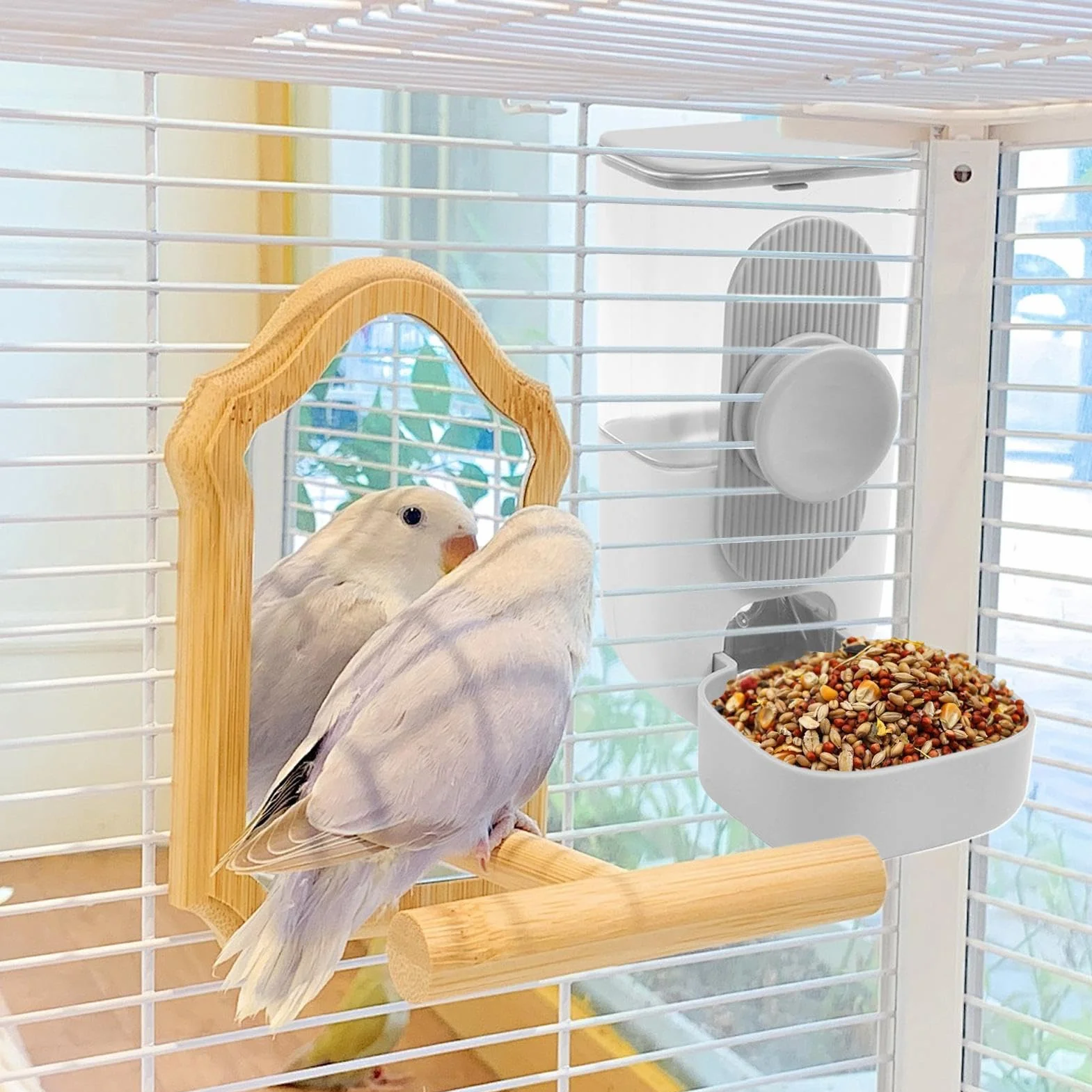 Mangeoires et abreuvoirs pour cage à oiseaux, système d'alimentation automatique pour perroquets
