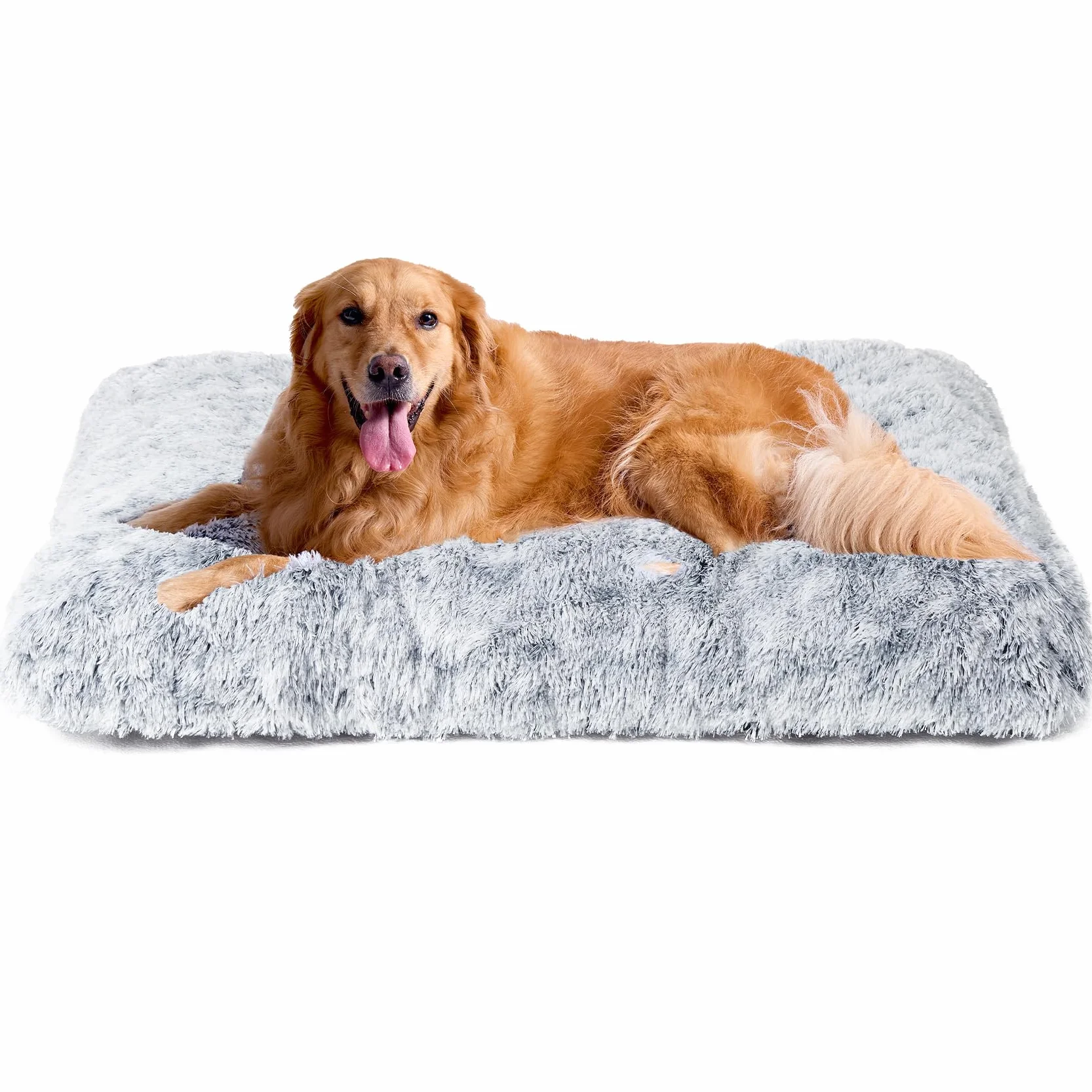 EHEYCIGA Panier Chien Grande Taille XXL 105x70cm Coussin Anti Stress Lavable Antidérapant Lit Moelleux Gris