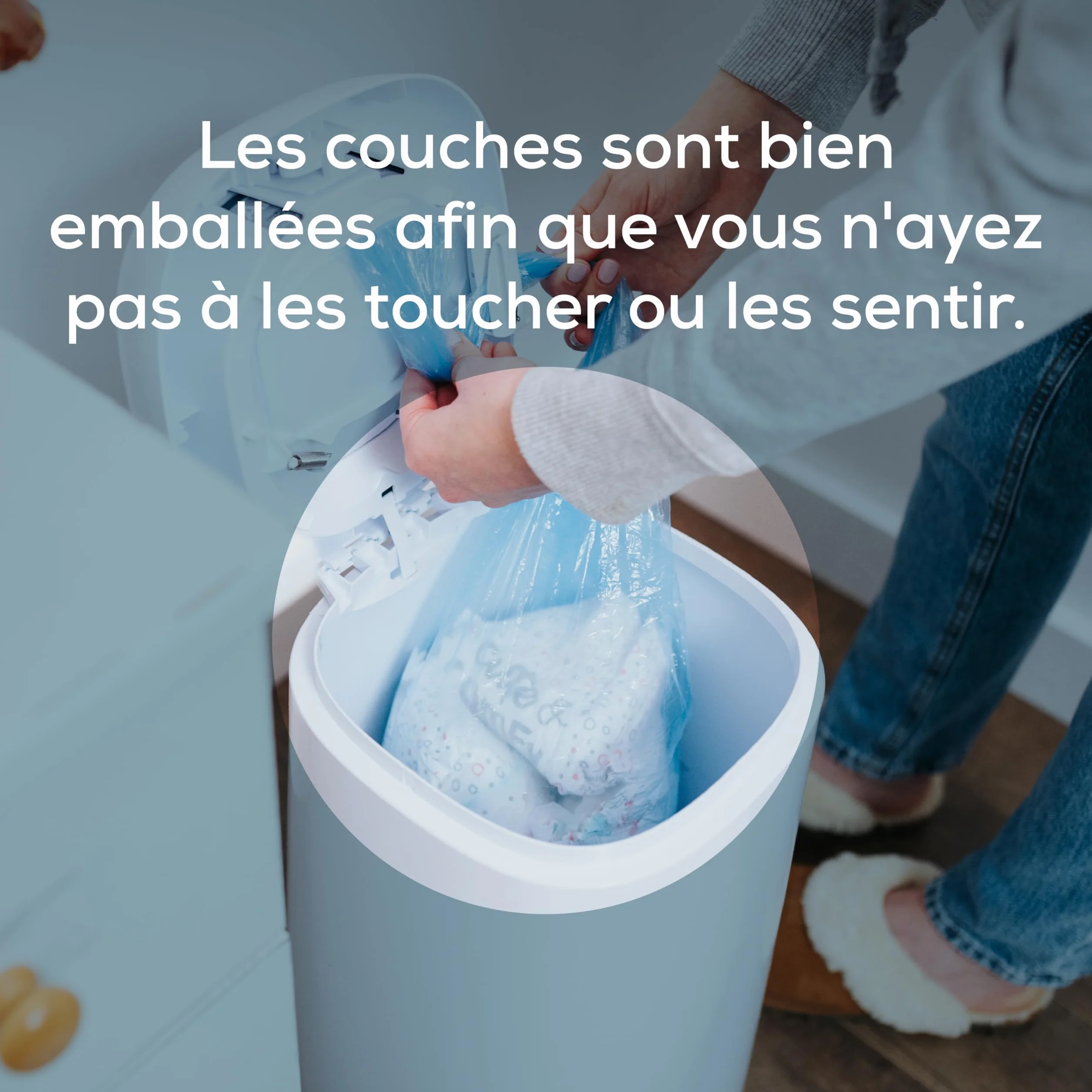Angelcare Poubelle à Couches Octogonale Anti Odeur 3 Recharges Fabriqué en France