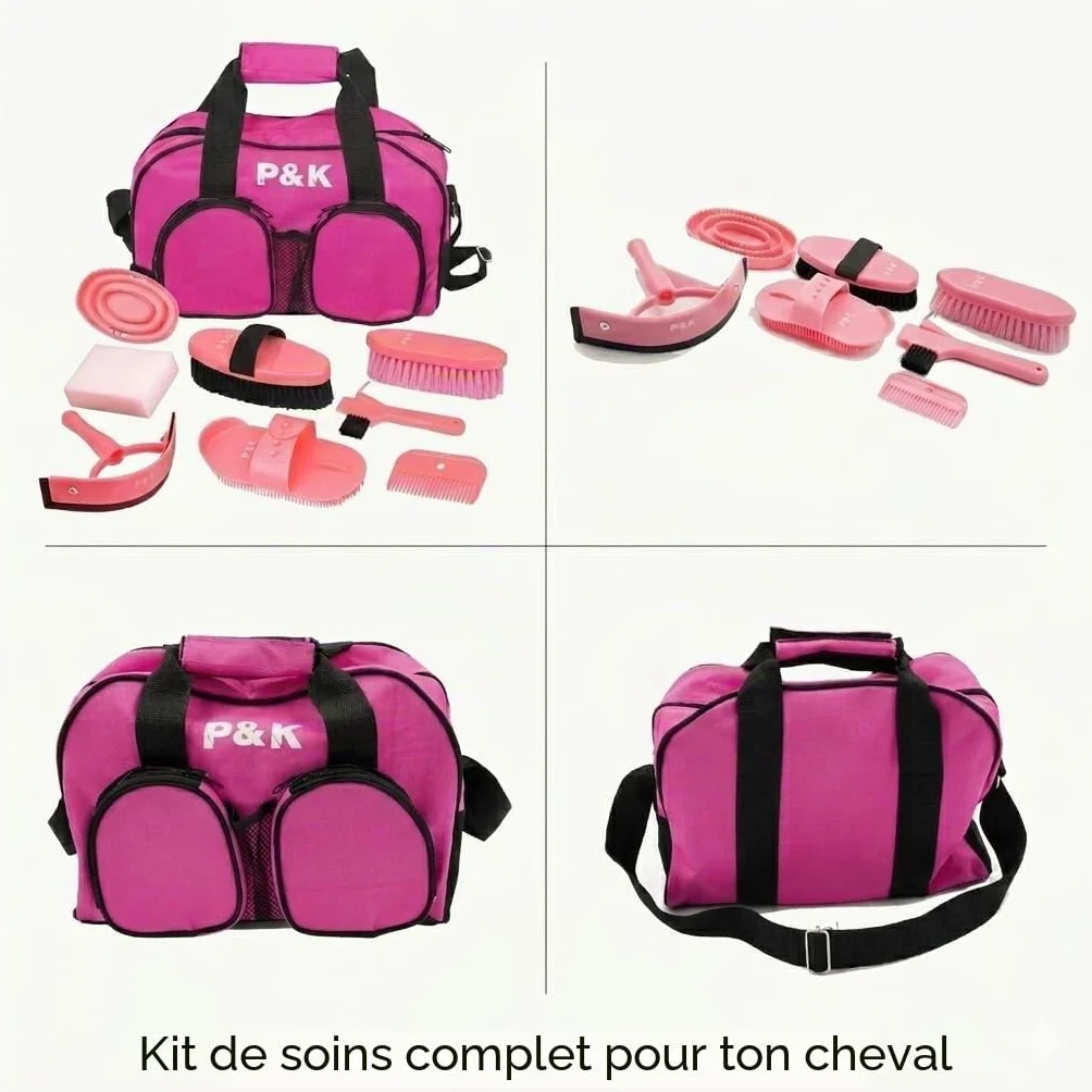 P&K Set de Soin de Cheval Rose Ensemble d'outils