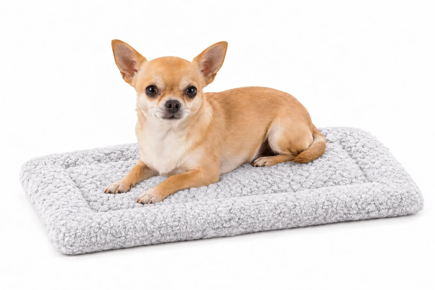 Coussin Chien Chat Rectangulaire Jacquard Gris 40,5 x 25,5 cm Lavable pour Cage Métallique Transport Flamingo