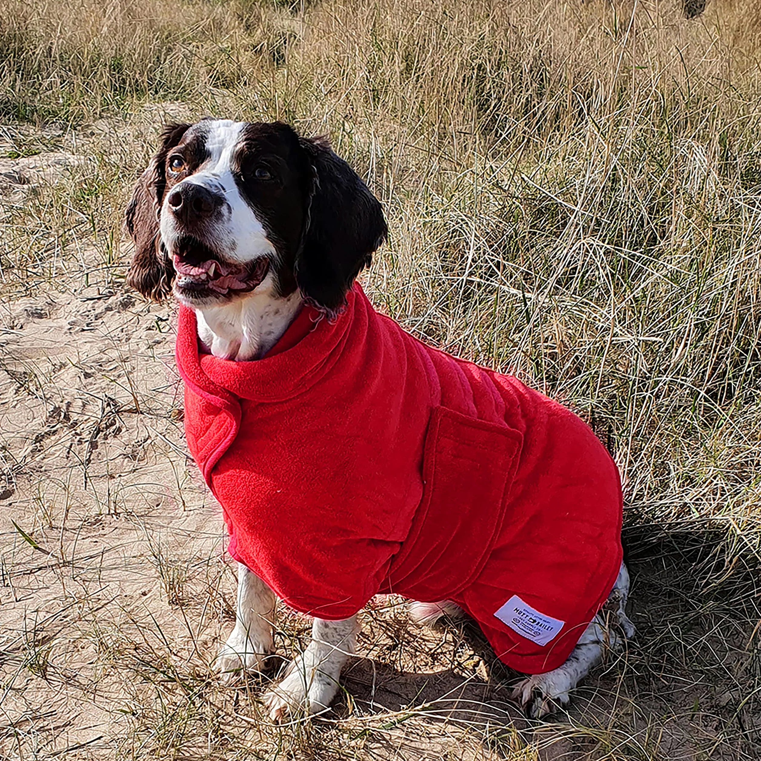 Manteau de séchage pour chien - Serviette de séchage rapide double couche en microfibre pour chien - Col et taille réglables (XL, chiné)