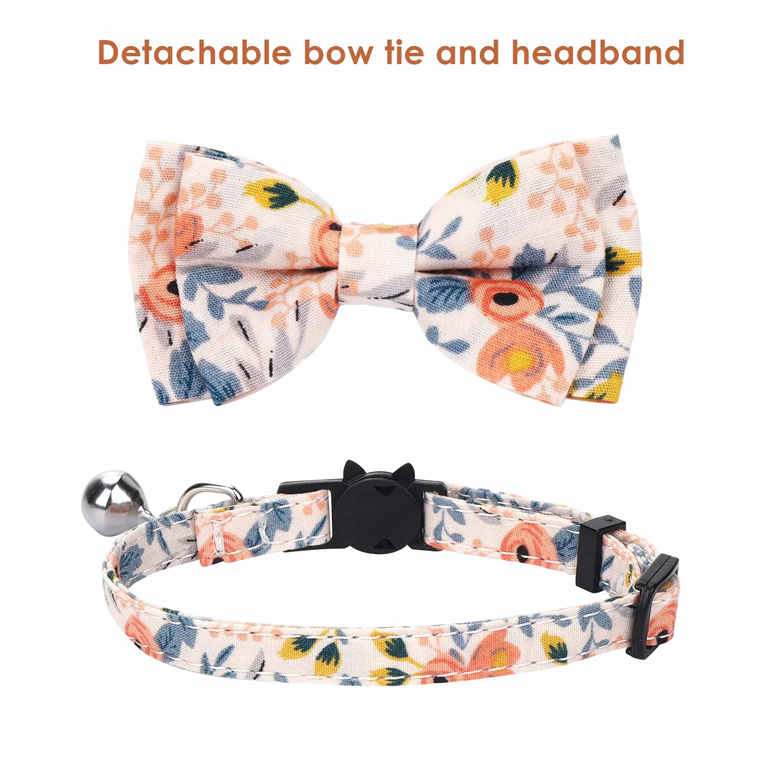 Colliers pour chats avec cloches Collier papillon amovible Bandana 2 pièces pour chat et chien