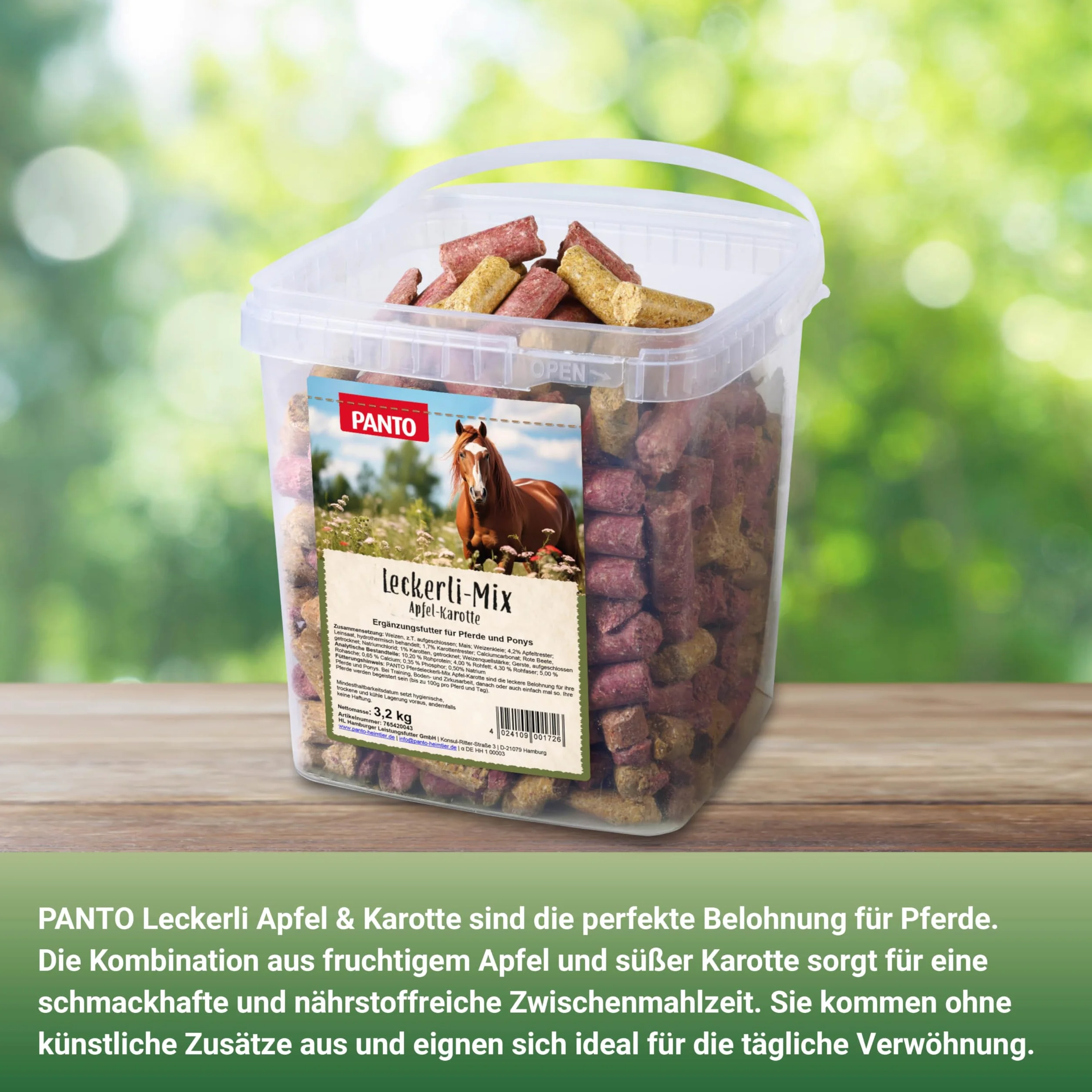 Leckerlimix Panto boîte de friandise pour chevaux Pomme et carotte 3,2 kg