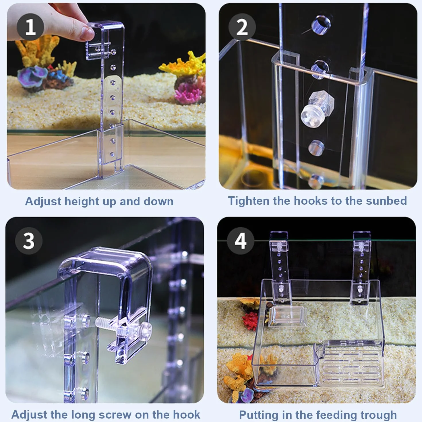 Plate-Forme De Repos Suspendue pour Tortues Aquatique Transparente Réglable Accessoire Aquarium