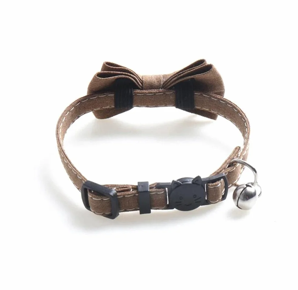 Collier pour chat avec clochette, réglable, fermeture rapide de sécurité