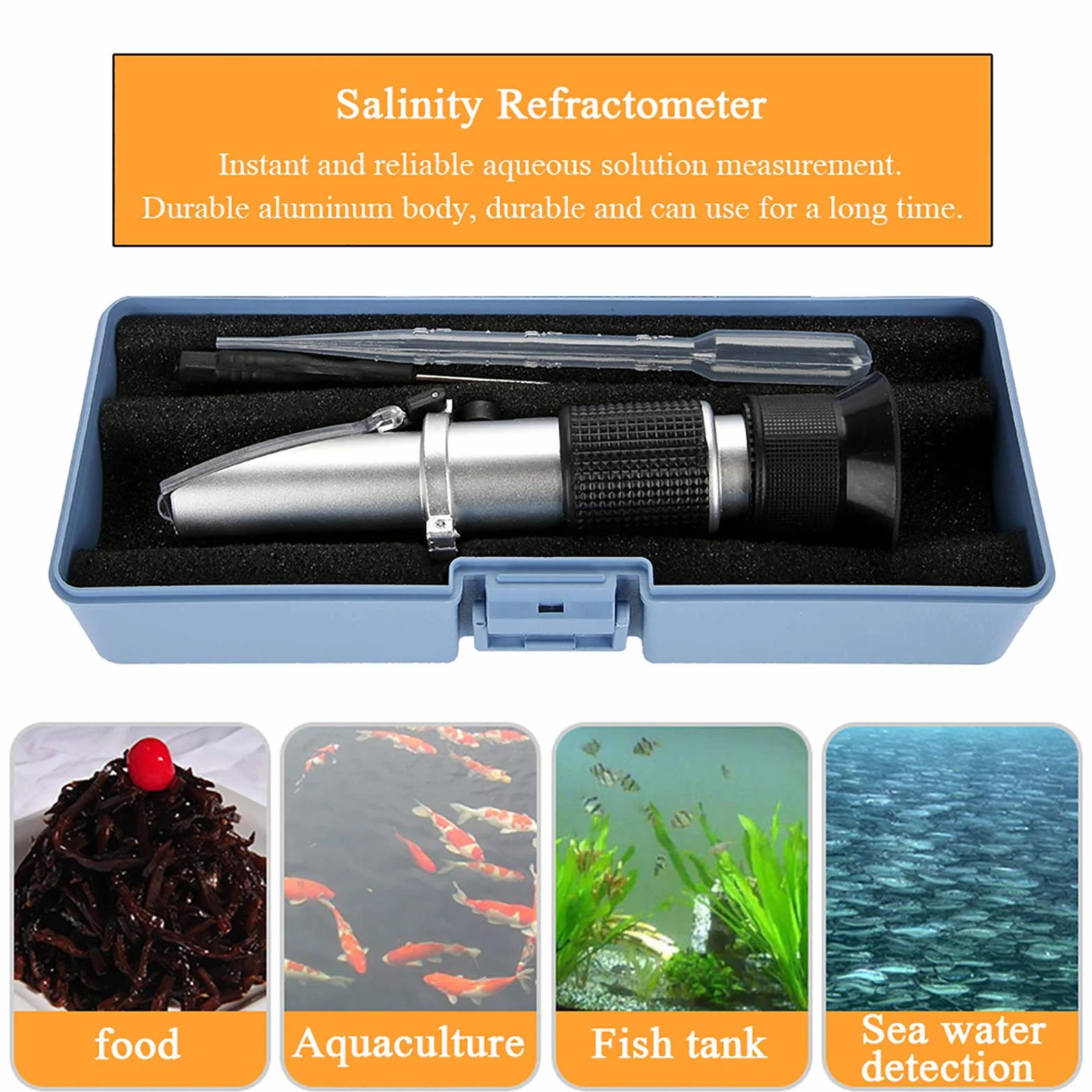 Réfractomètre Salinomètre ATC 0-10% pour Eau de Mer Aquarium Piscine