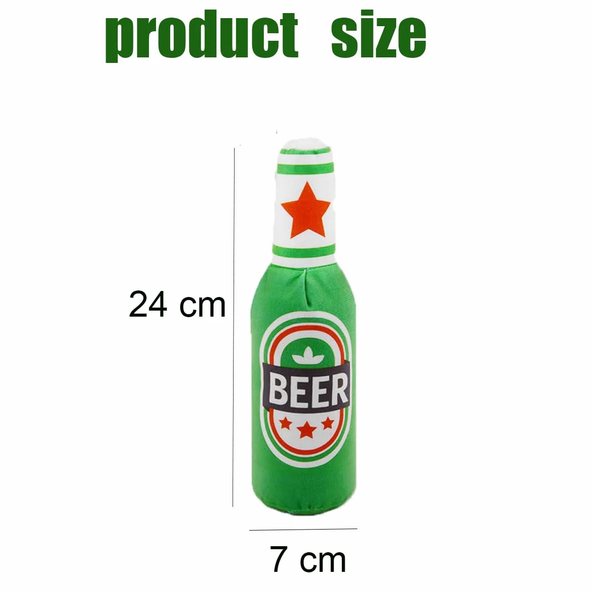 Jouet en Peluche Bouteille de Bière pour Chien Interactif à Mâcher Vert