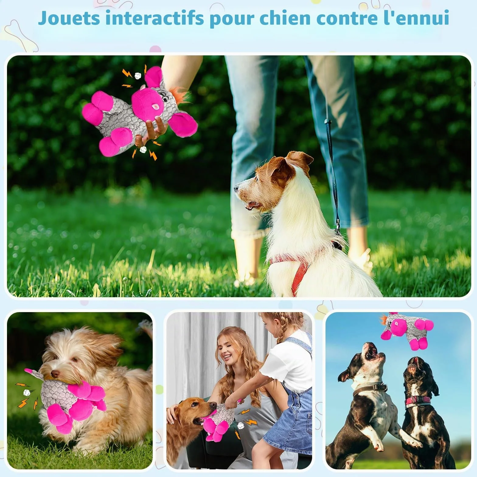Jouets Interactifs pour Chiens avec Chiffon en Coton et Papier Froissé