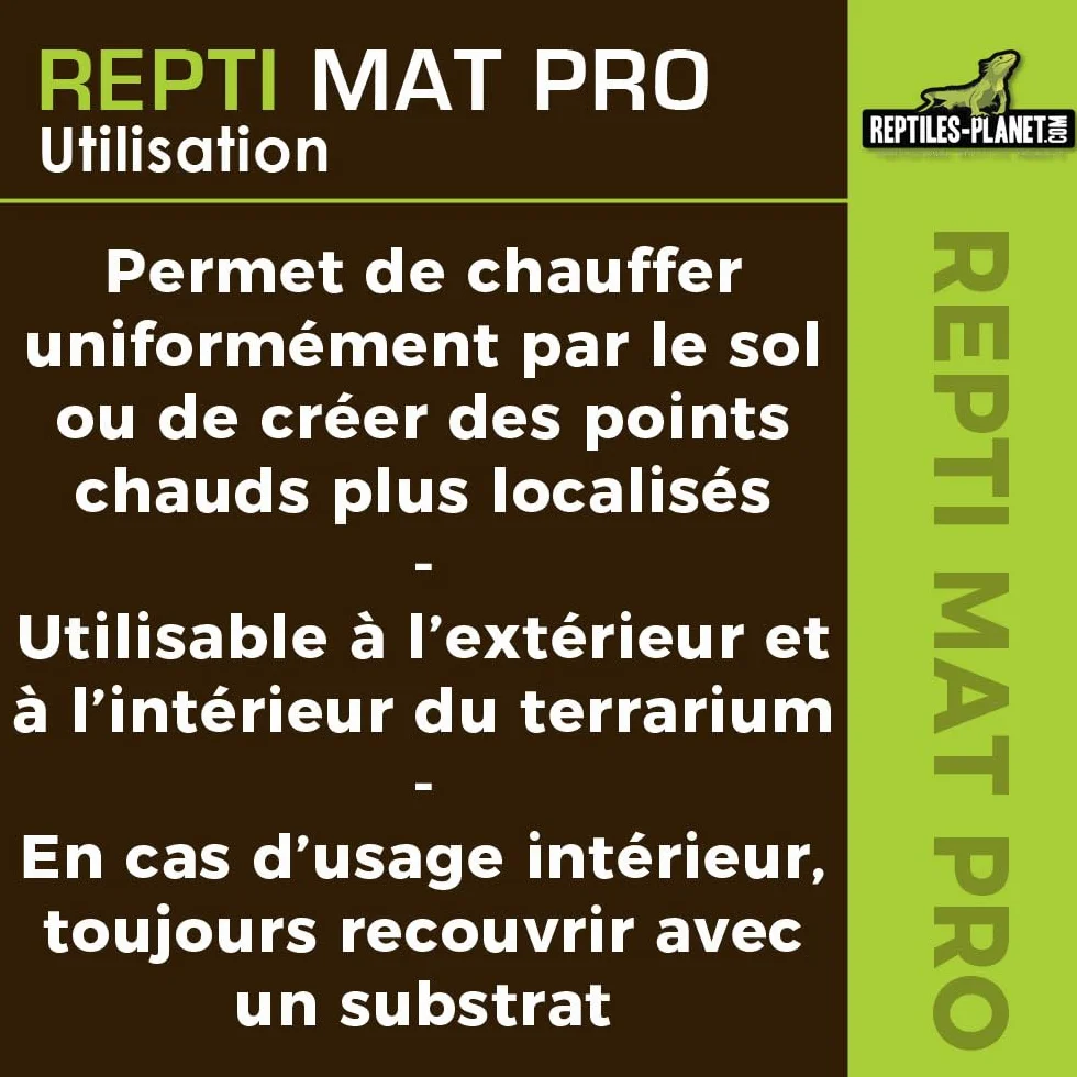 Reptiles Planet Repti Mat Pro Tapis Chauffant Terrarium Tropical 8 W 15 x 20 cm