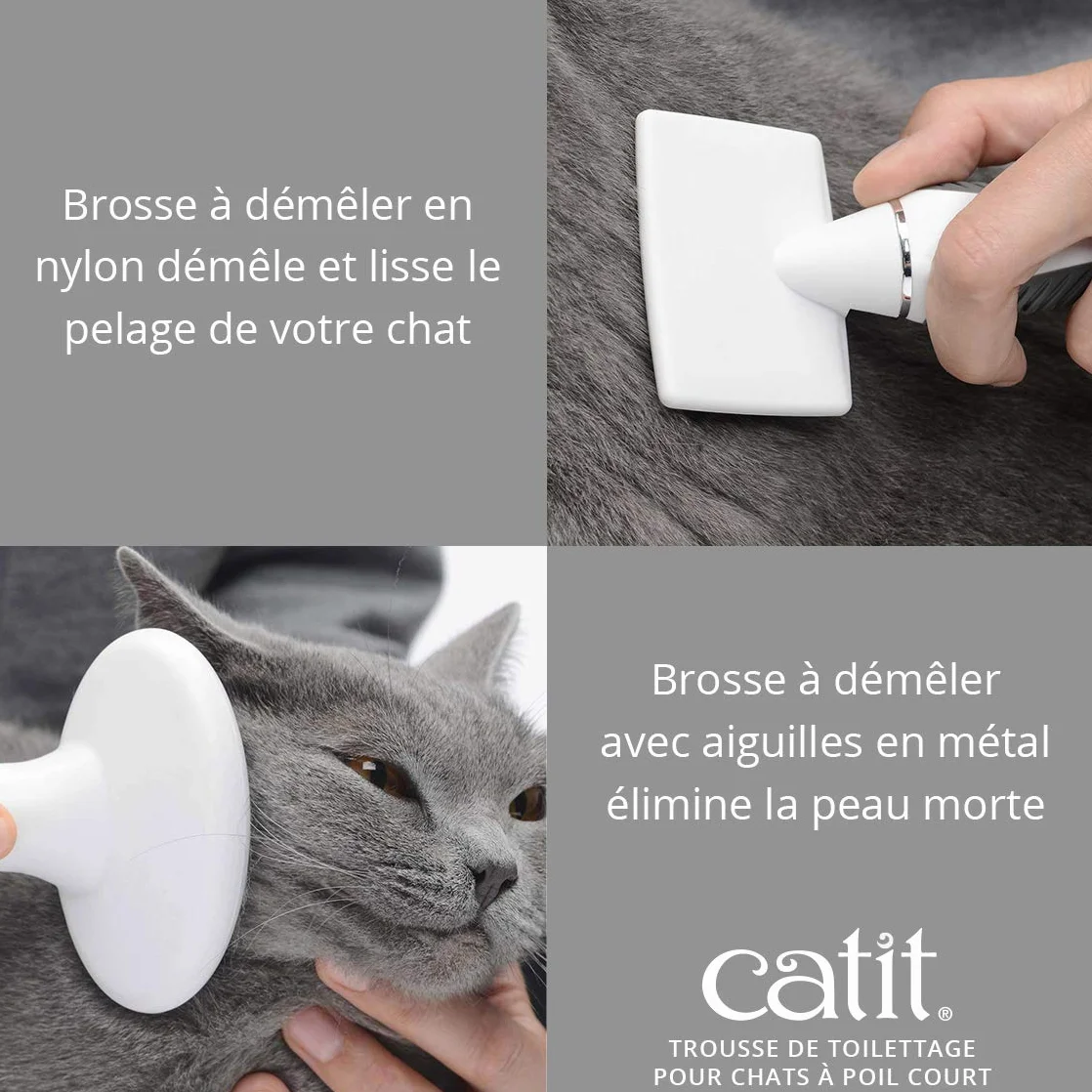 Catit Kit de toilettage pour chats à poils courts