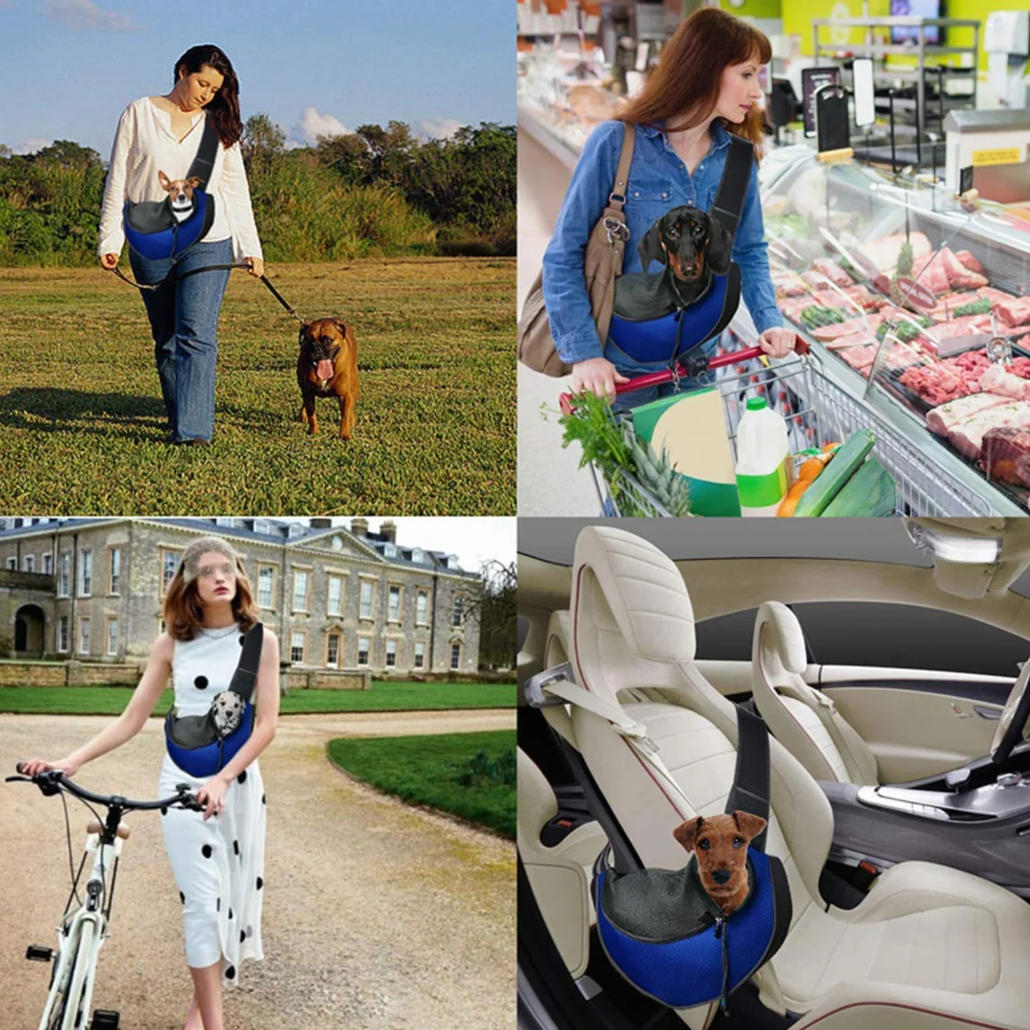 Sac de transport pour animal domestique en maille mains libres réglable rembourré avec poche et crochet