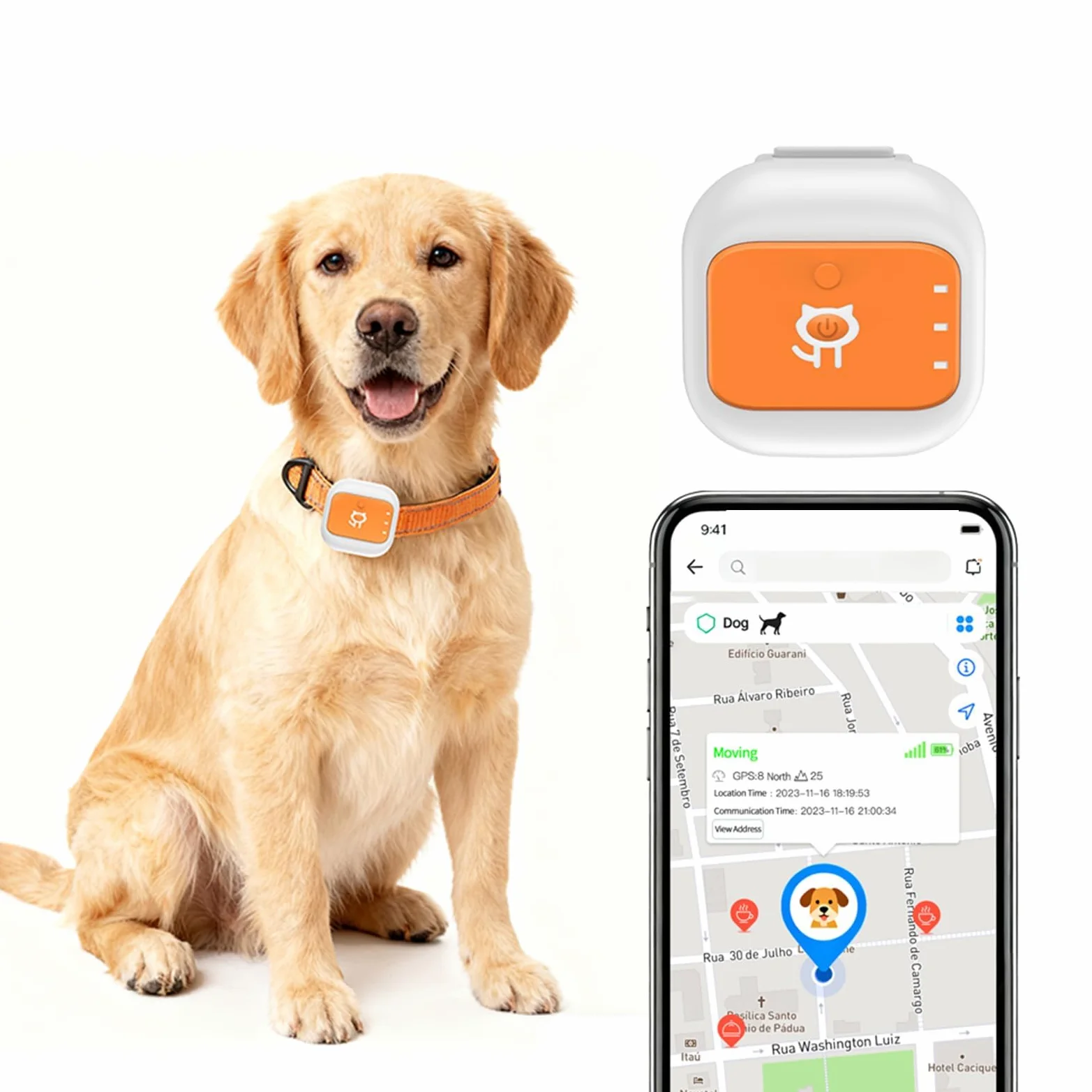 SENECESLI Traceur GPS pour Animaux de Compagnie, Collier de Suivi pour Animaux de Compagnie avec Suivi GPS en Temps Réel, Alerte SOS et Clôture électronique, Autonomie de 25 Jours et (Version