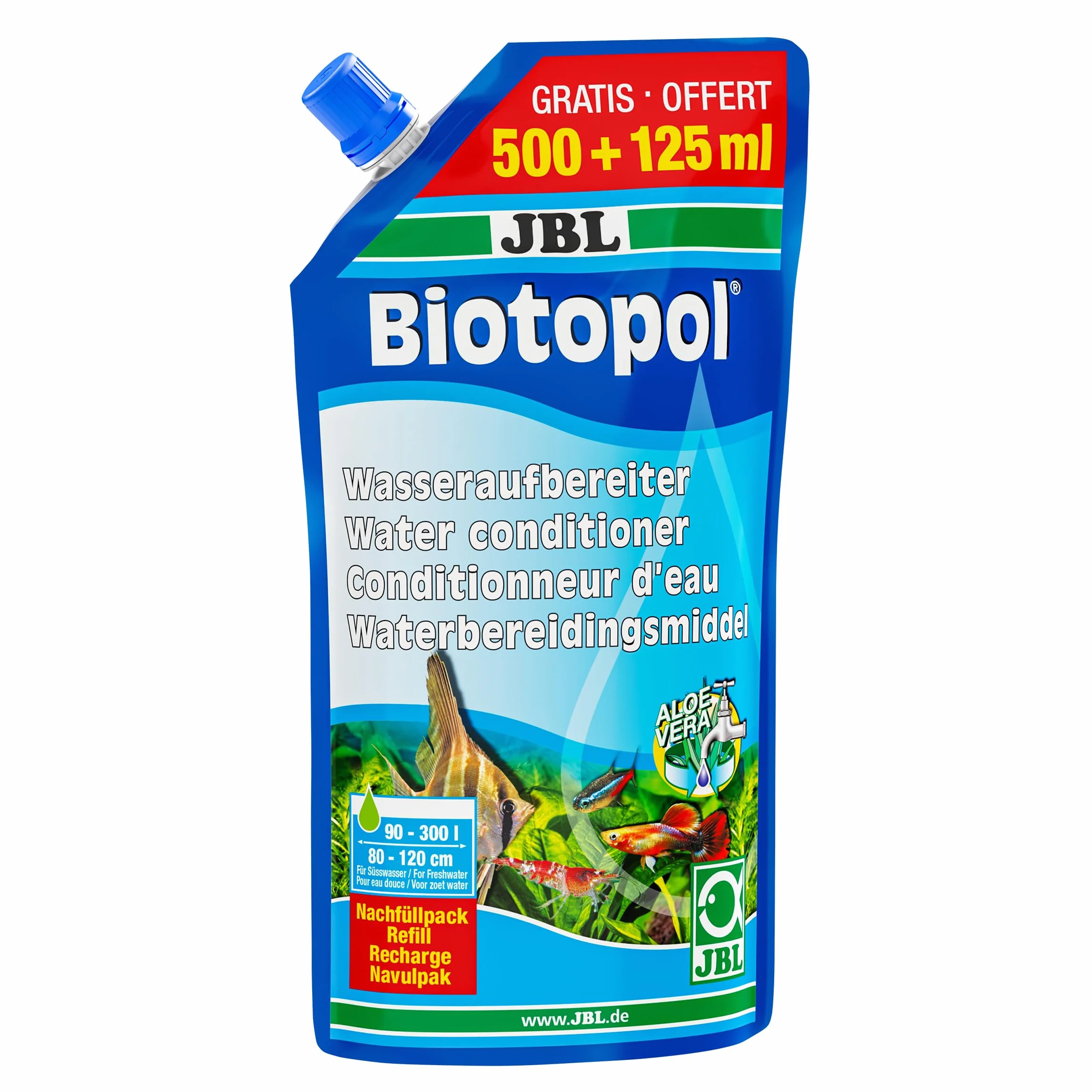 JBL Biotopol Recharge Traitement de l'eau pour Aquariophilie 500+125 ML