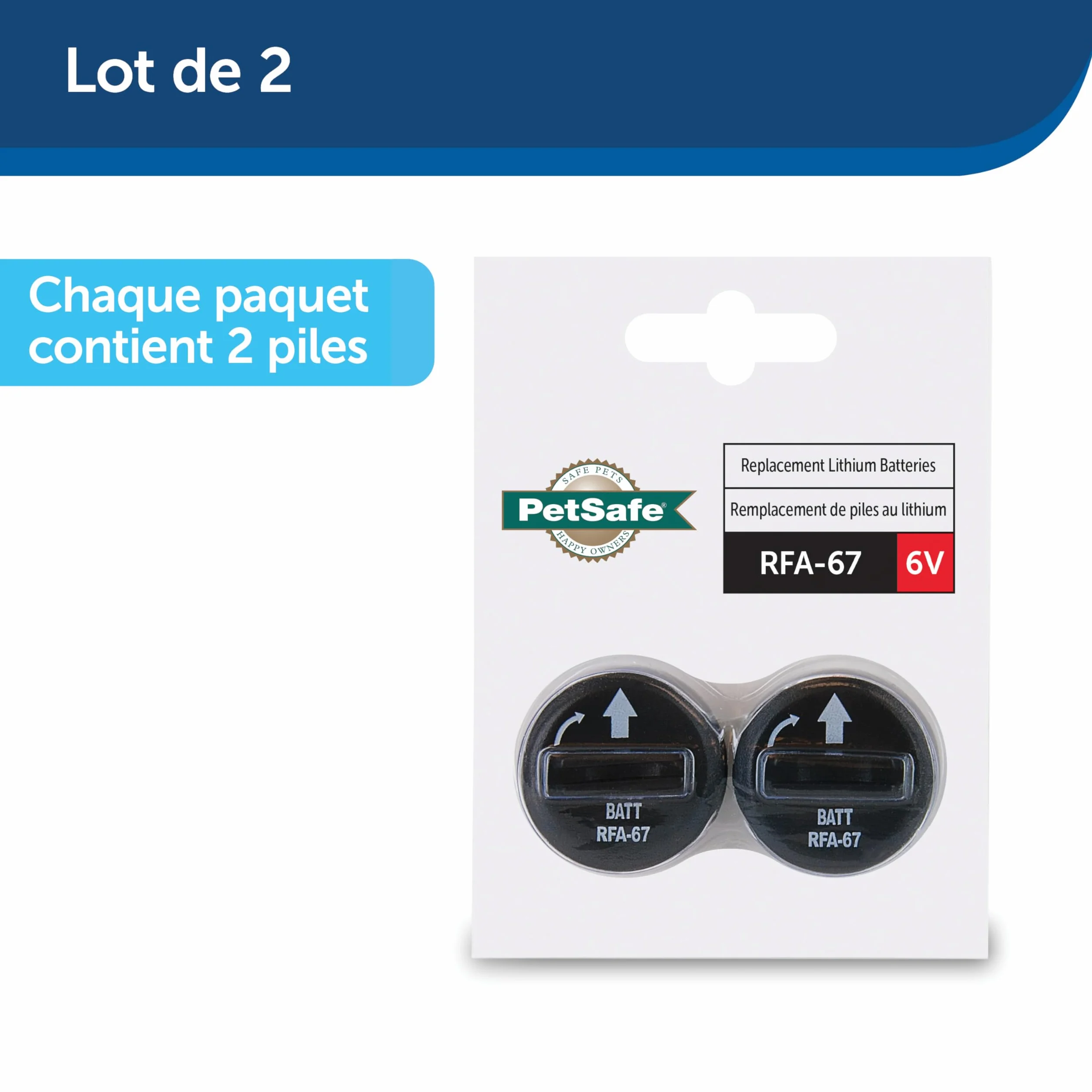 PetSafe Batterie de Remplacement RFA-67 6V par 2 Piles Lithium Étanches