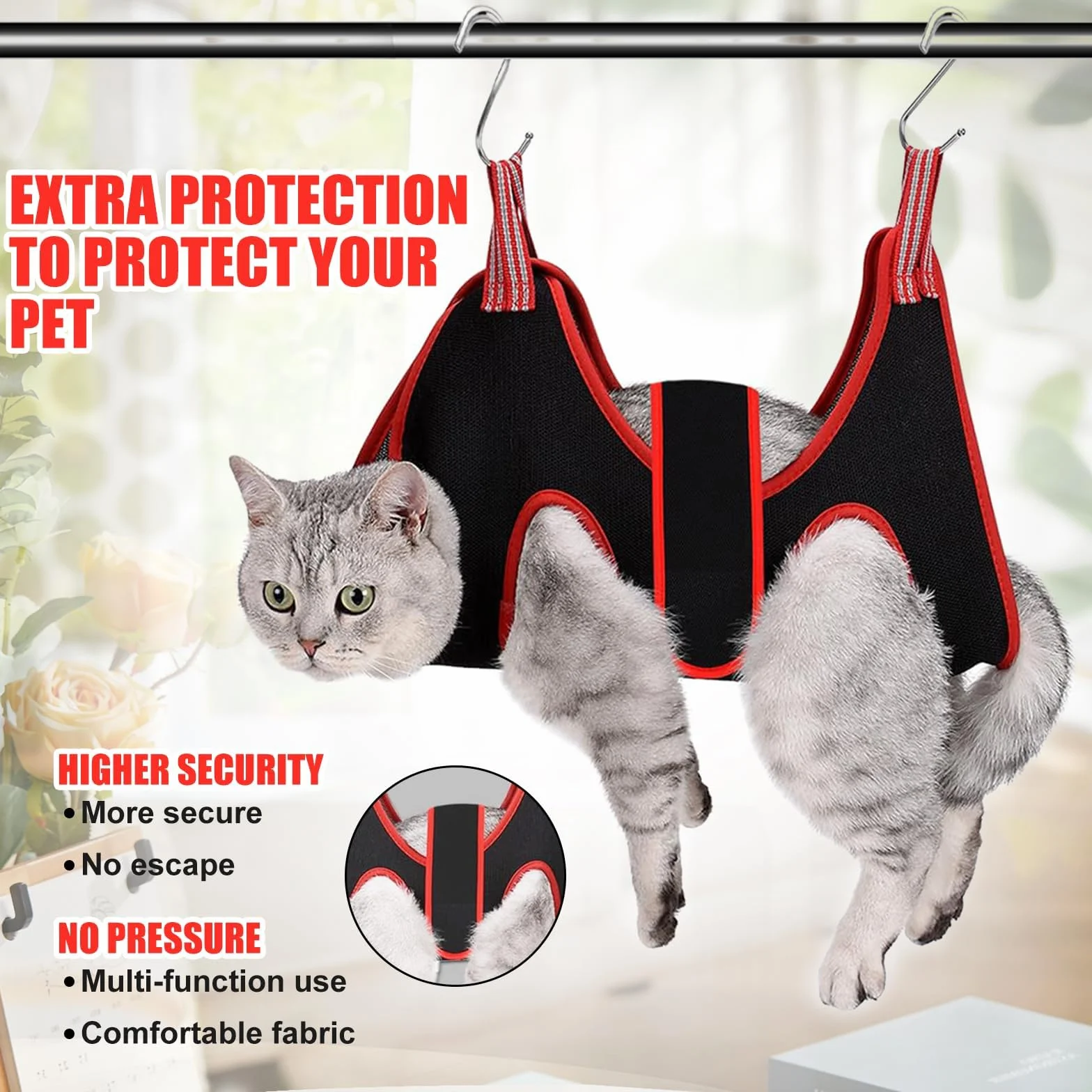 Hamac de Toilettage pour Chien, Kit avec Sangles, Limes à Ongles et Coupe-Ongles