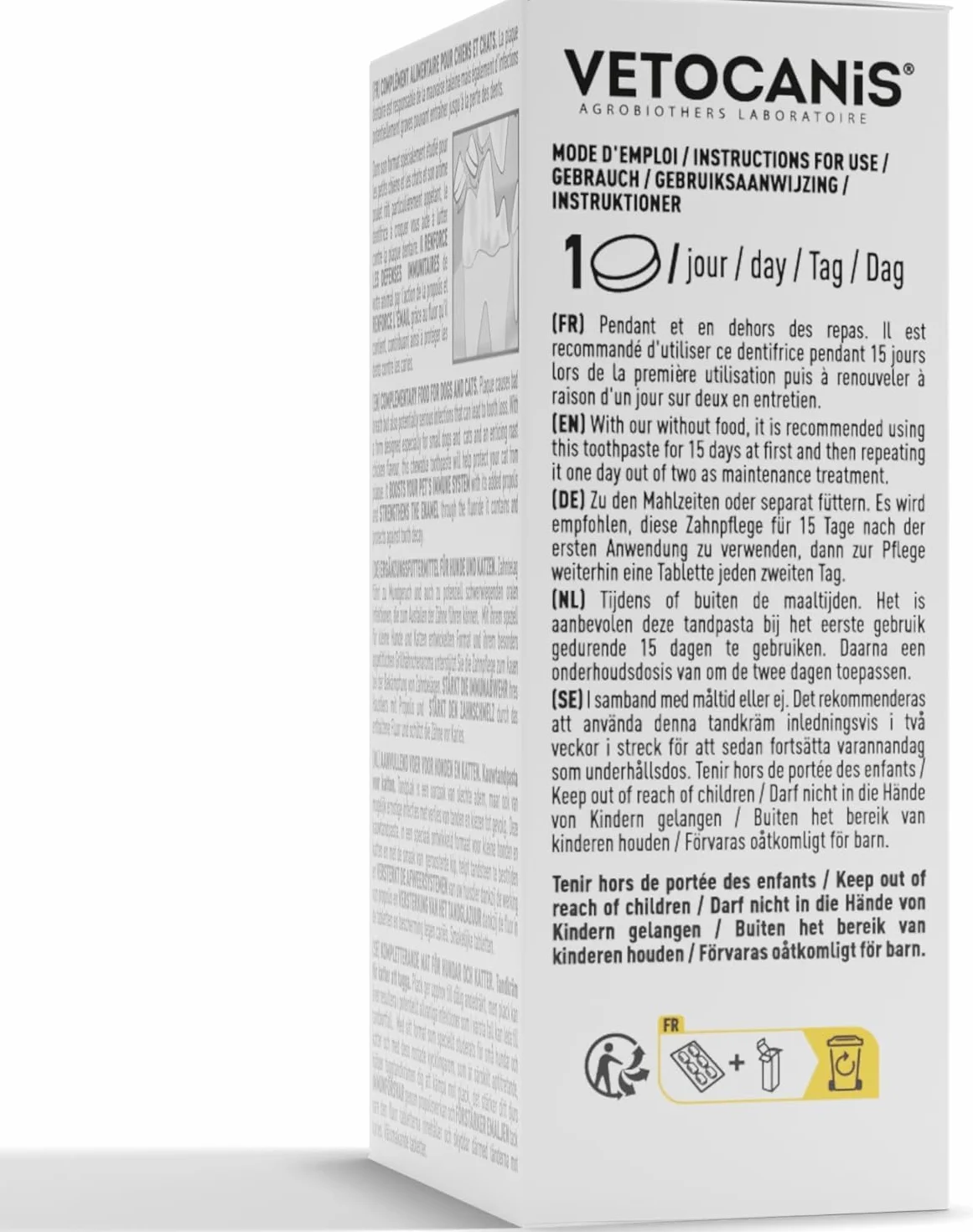 Vetocanis Dentifrice pour Chien et Chat à Croquer, 30 pièces