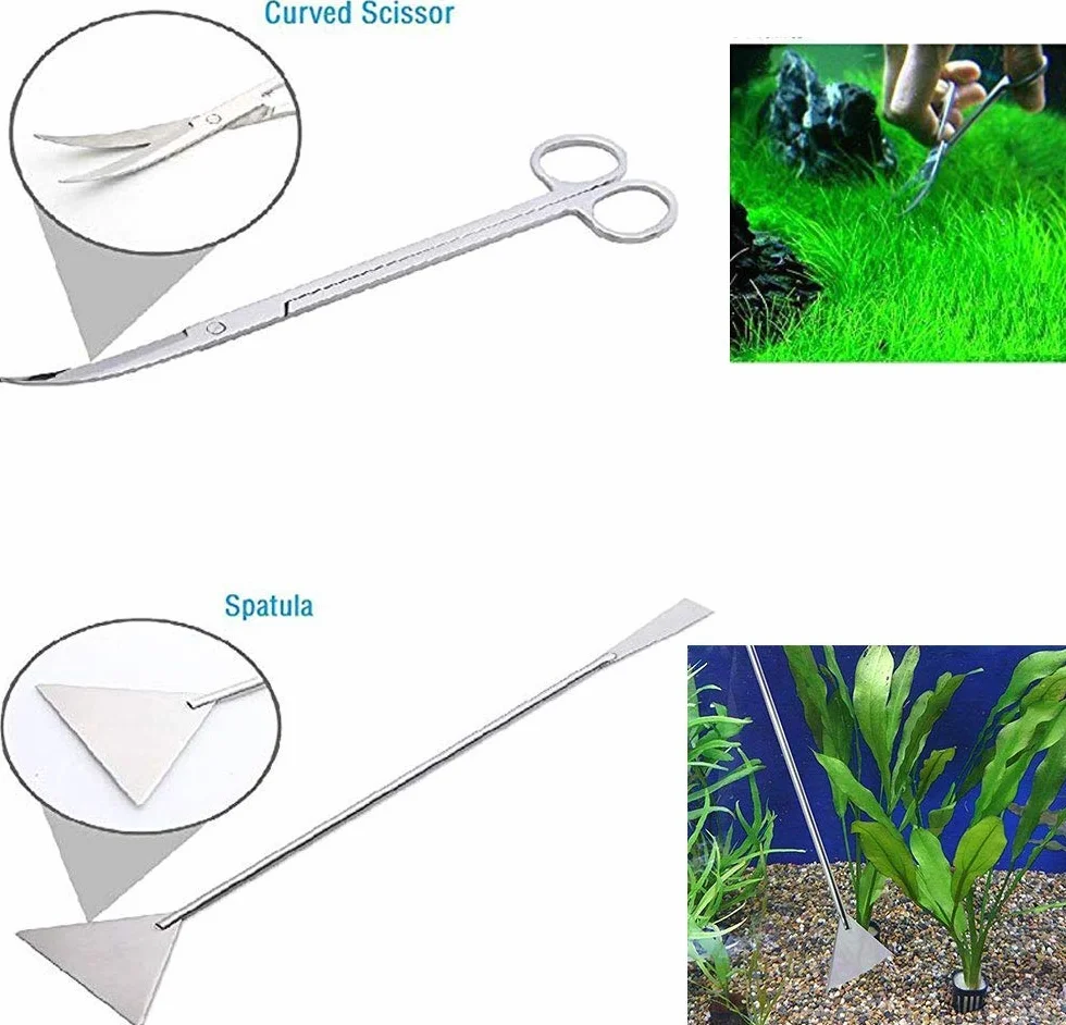 Signstek Ciseaux Aquarium 5 en 1 Acier Inoxydable Outil Aquascaping