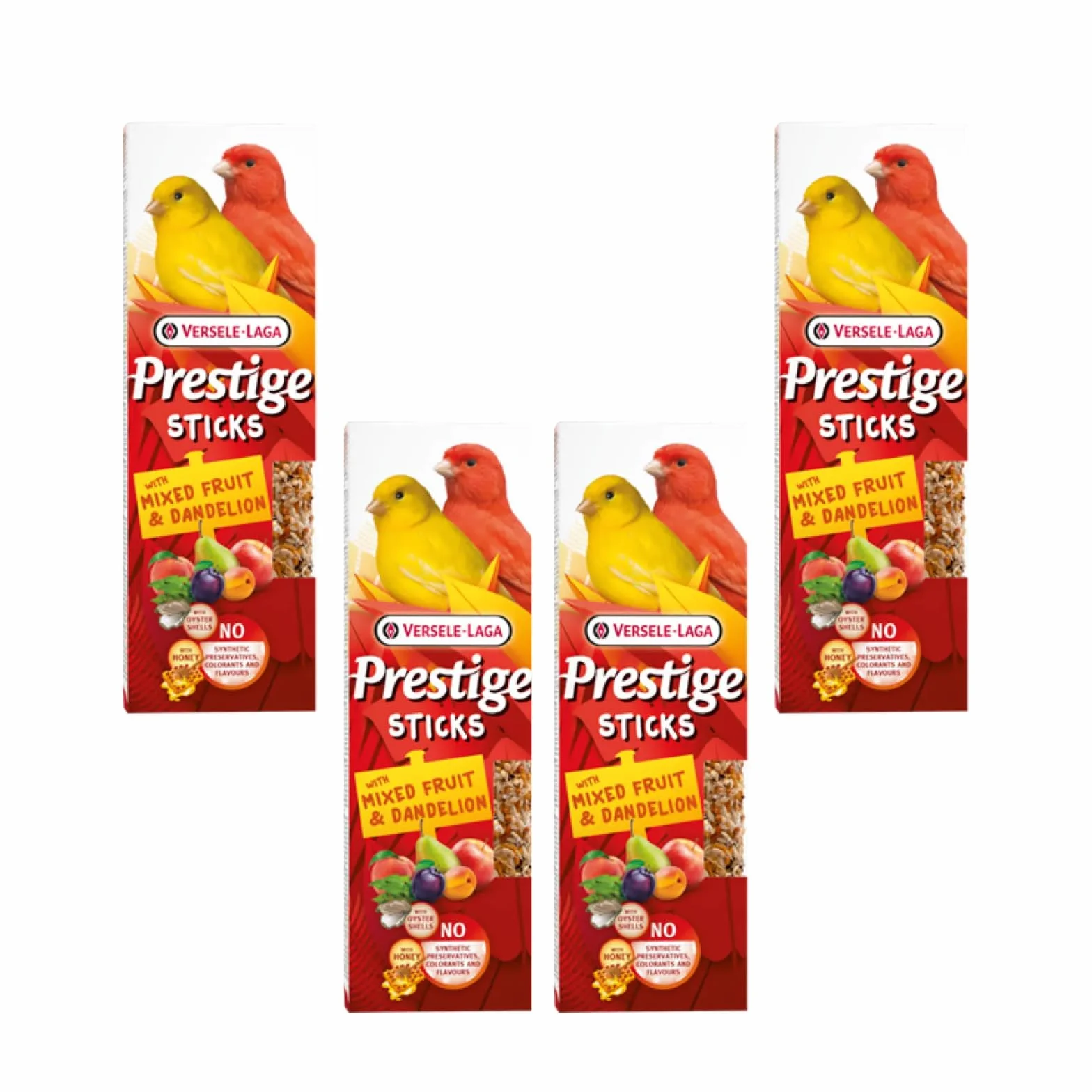Versele-Laga Prestige Sticks Canaris Fruits Mixtes & Pissenlit Pack de 4 x 60 g Snack pour Canaris