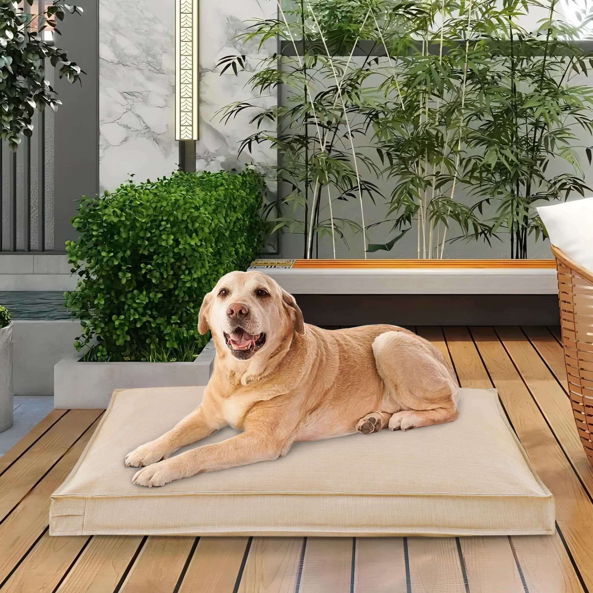 Housse de matelas imperméable pour chien et chat 111 x 80 x 7,5 cm Kaki