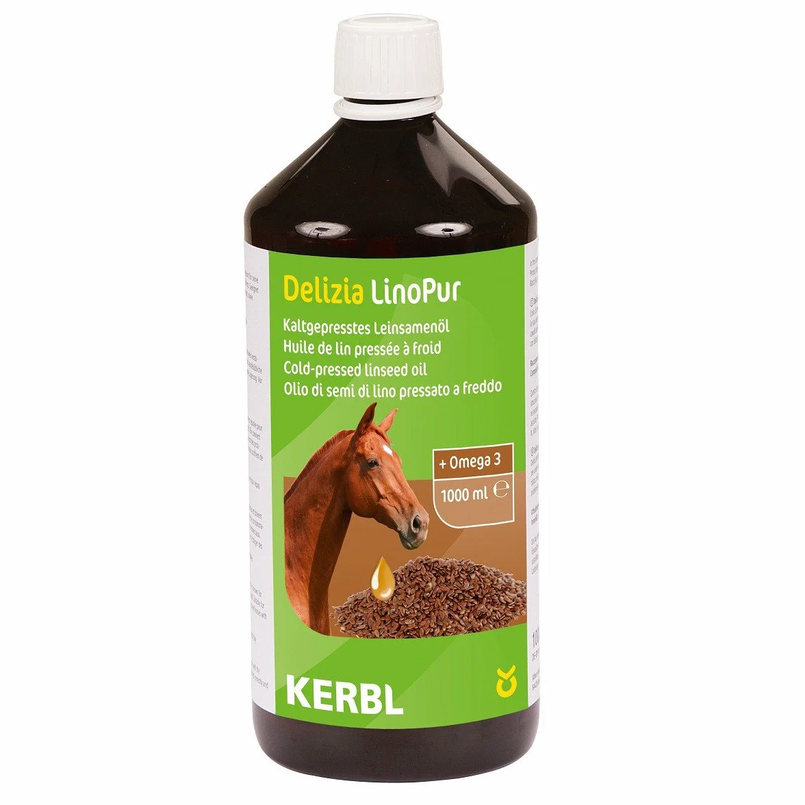 KERBL LinoPur Huile de Lin Complément Alimentaire pour Cheval 1000 ML