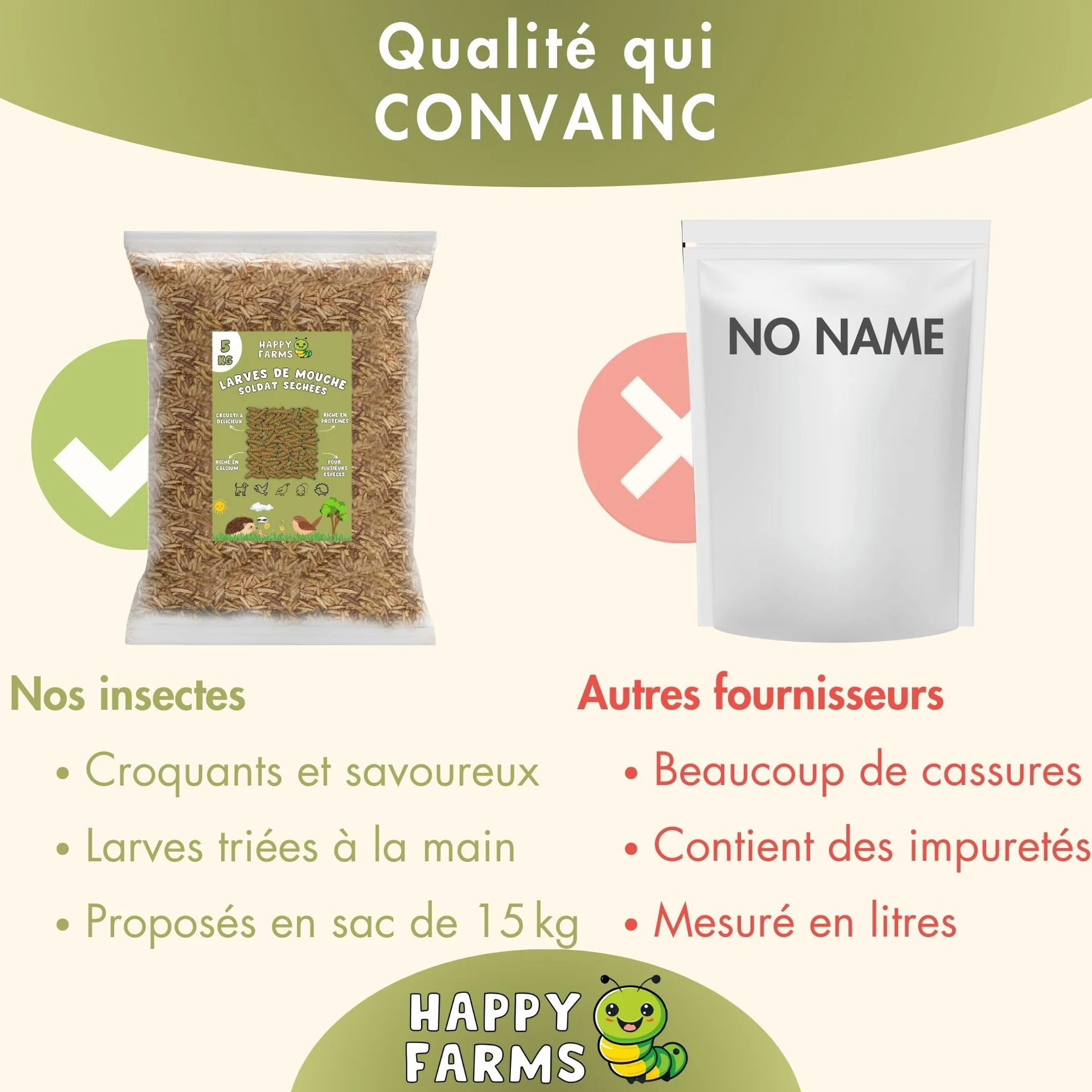 Larves de Mouches Soldats séchées 5 kg – Aliment pour Oiseaux Sauvages, Poules et hérissons