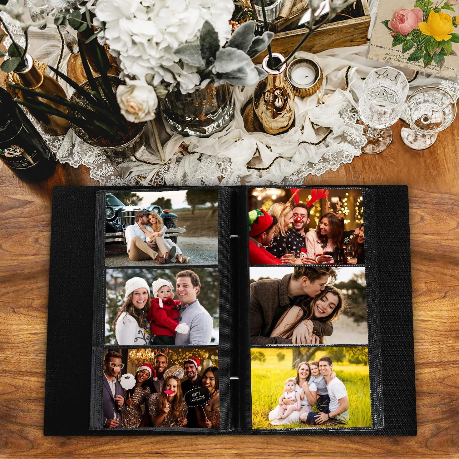 Lanpn Album Photo 10x15 300 Pochette, OUR MEMORIES Lin Tissu Beige