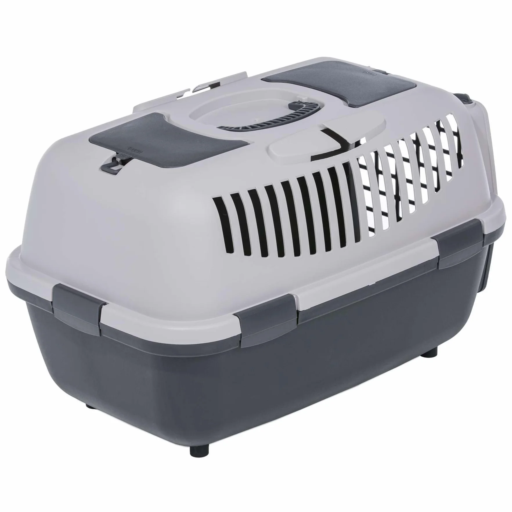 Cage de transport pour chien et chat Gris clair/gris foncé 58,5 x 37 x 38 cm