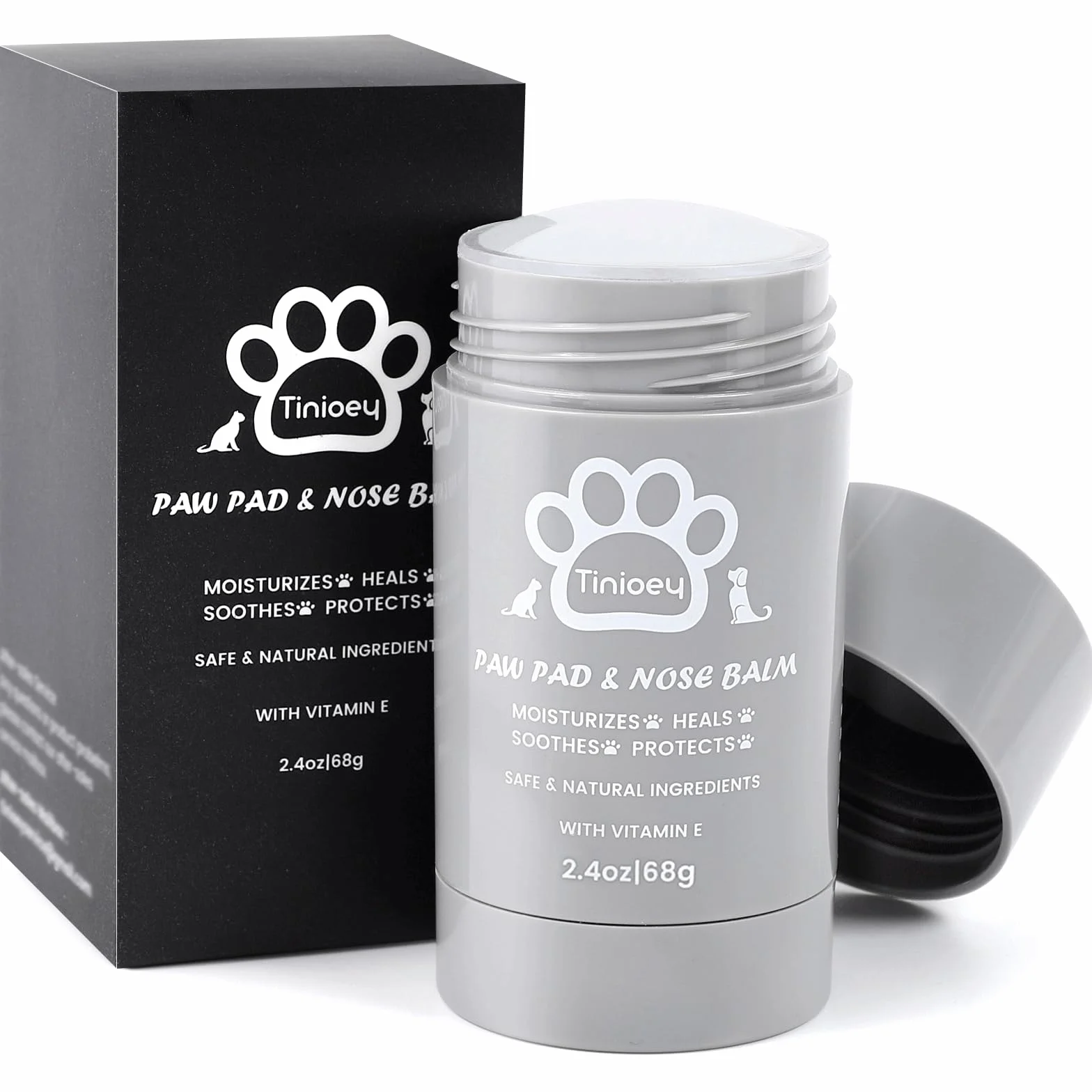 Baume Coussinet Chien Stick 68g -100% Bio & Naturel - Hydrate, Guérit, Protège Contre Neige, Sel, Pattes Craquelées & Nez - Creme Coussinet Chien - Chien Accessoires pour Pattes Protections