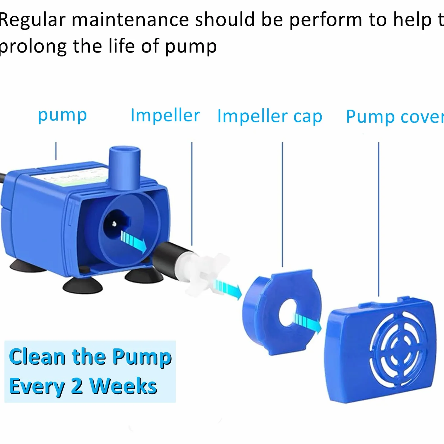 Pompe de Rechange pour Chat Fontaine à Eau en Acier Inoxydable Ultra silencieuse avec LED USB