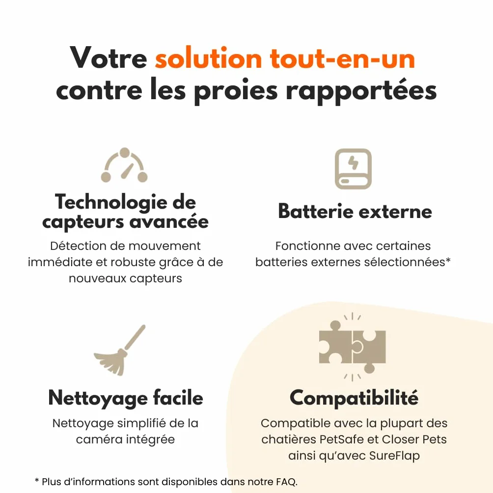 ZeroMOUSE 2.0 Extension pour chatière à puce électronique avec détecteur de proies et reconnaissance de puce