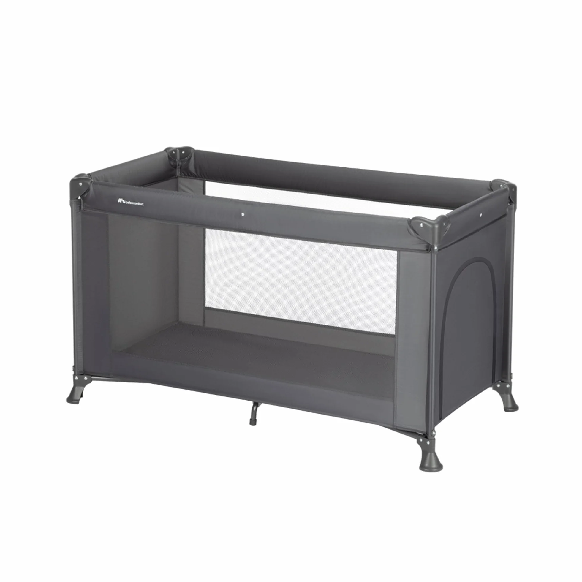Bebeconfort Sweet Dreams Lit Parapluie Bébé 0-3 Ans 0-15 kg Léger Grand Matelas Ouverture Latérale Design Pliable Sac de Transport Inclus Mineral Graphite