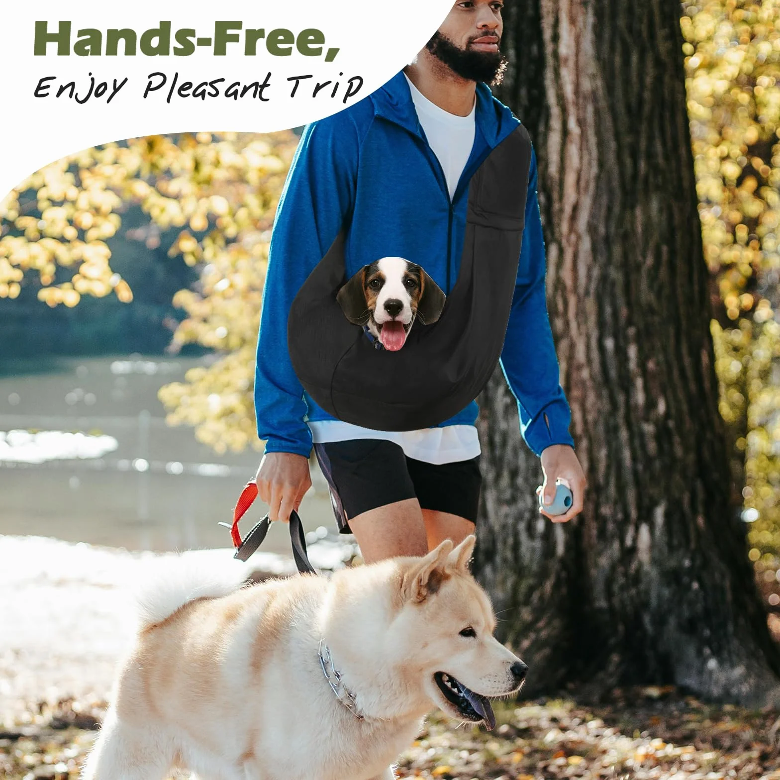 Pawaboo Porte-bébé pour Petits Chiens, Porte-Chien Réversible à Mains Libres pour Petits Chiens et Chats, Portes-Chien avec Harnais de Sécurité, Essentiels pour Chiots, Noir