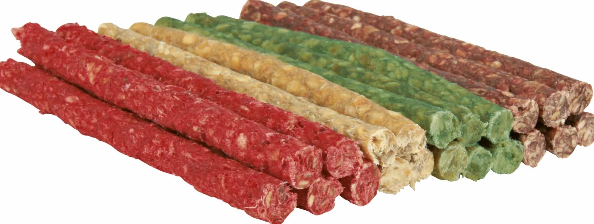 TRIXIE friandises pour chien rouleaux à mâcher Mix, ø 9–10 mm, 50 pcs, 12 cm – friandise savoureuse à la viande, sans sucre ajouté ni gluten – idéal pour mâcher