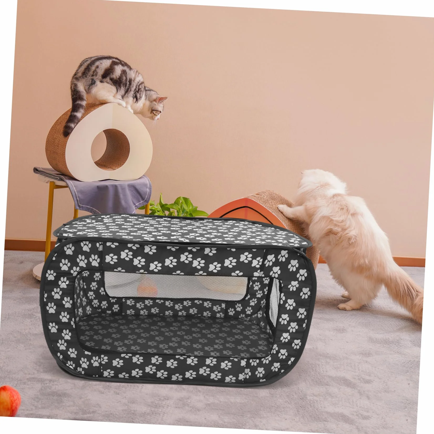 Tente Confortable Pliable pour Animaux de Compagnie en Tissu Lavable, Niche Intérieure pour Chat et Petit Chien