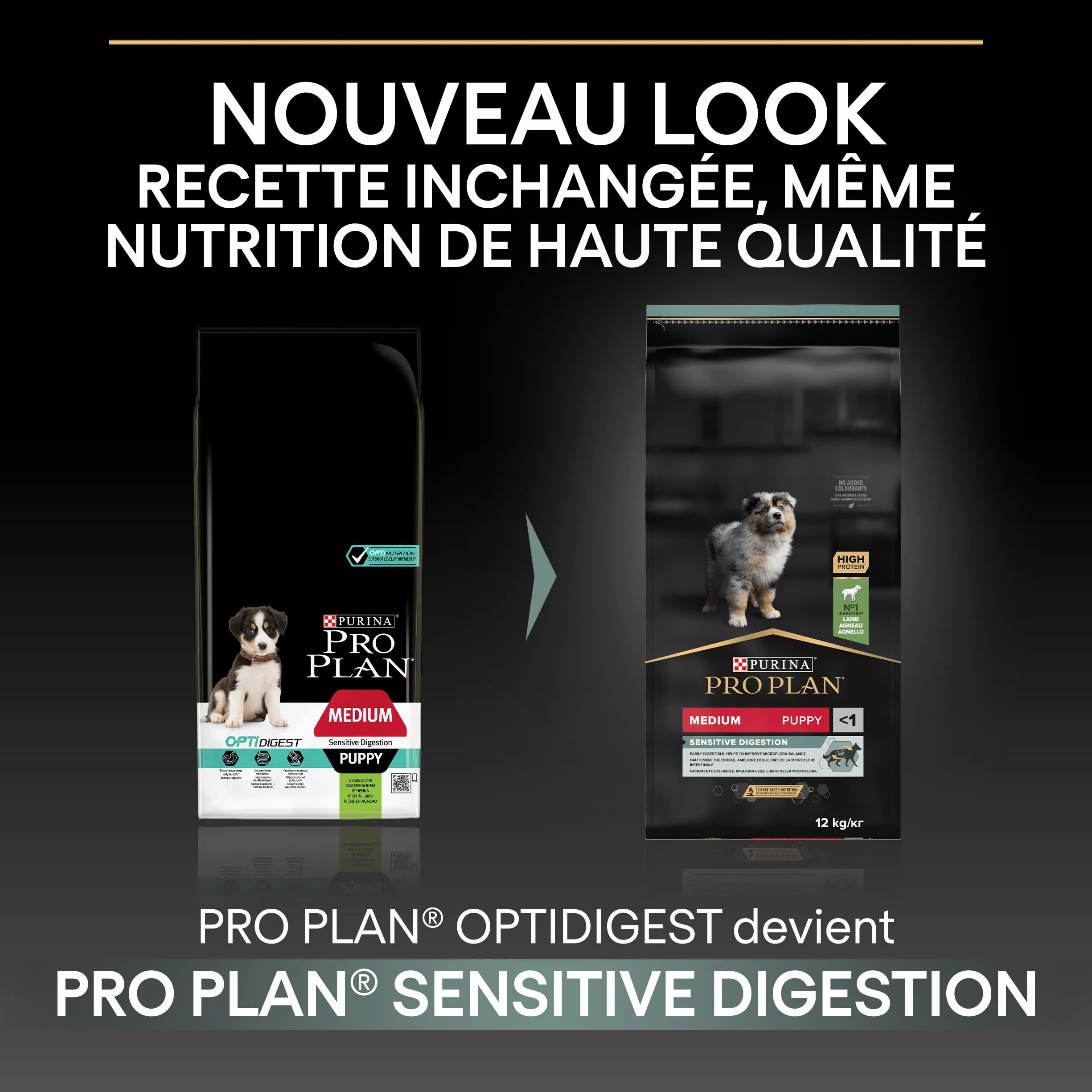 PURINA PRO PLAN Croquettes chiot moyenne taille Sensitive Digestion Agneau 3 kg