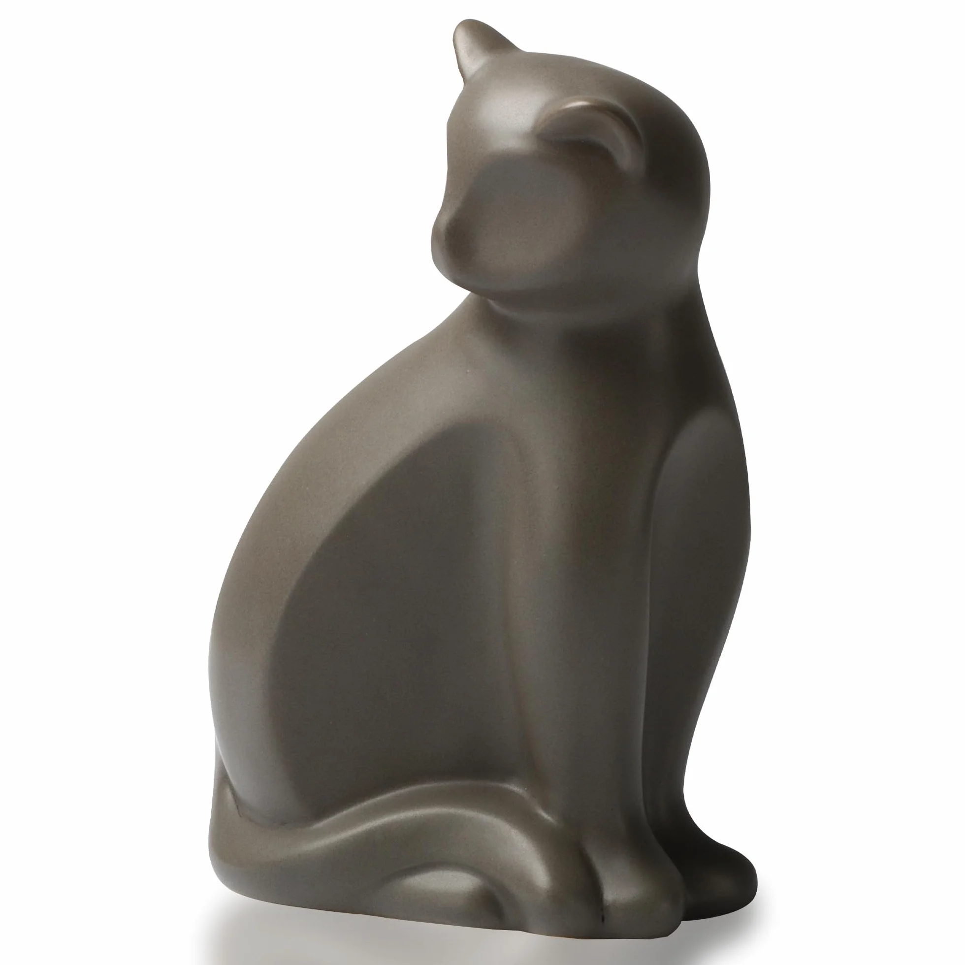 Urne en céramique pour chat, boîte de crémation pour animaux de compagnie, urne décorative marron pour cendres de chats petite à moyenne