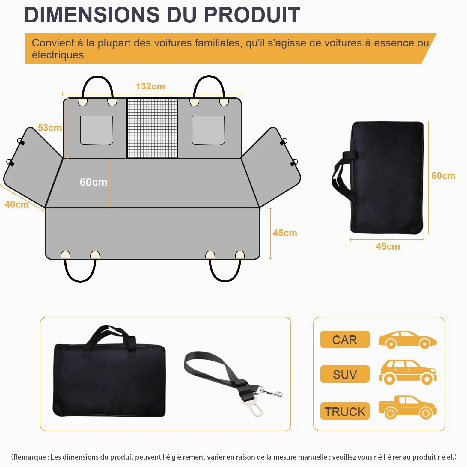 Protection Voiture Chien, Support Solide, Dessous Rigide, Tapis de Protection de Coffre en Cuir PU, Charge Maximale 180kg, 100% Étanche et Résistante Aux