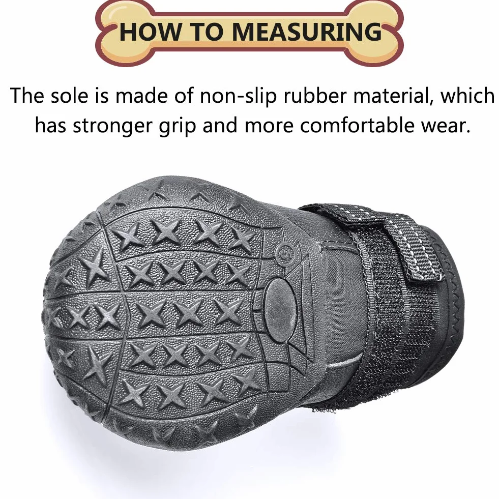 XSY&G Bottes pour Chien imperméables avec Velcro réfléchissant, Semelle antidérapante et antidérapante, Chaussures d'extérieur pour Chiens de Taille Moyenne à Grande 4P, Taille 6