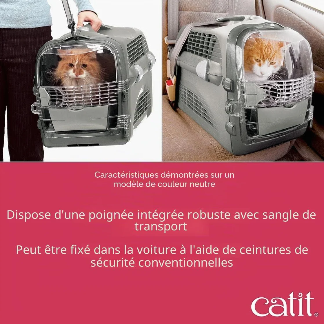 Catit Cage de Transport Cabrio pour Chat Rouge Cerise