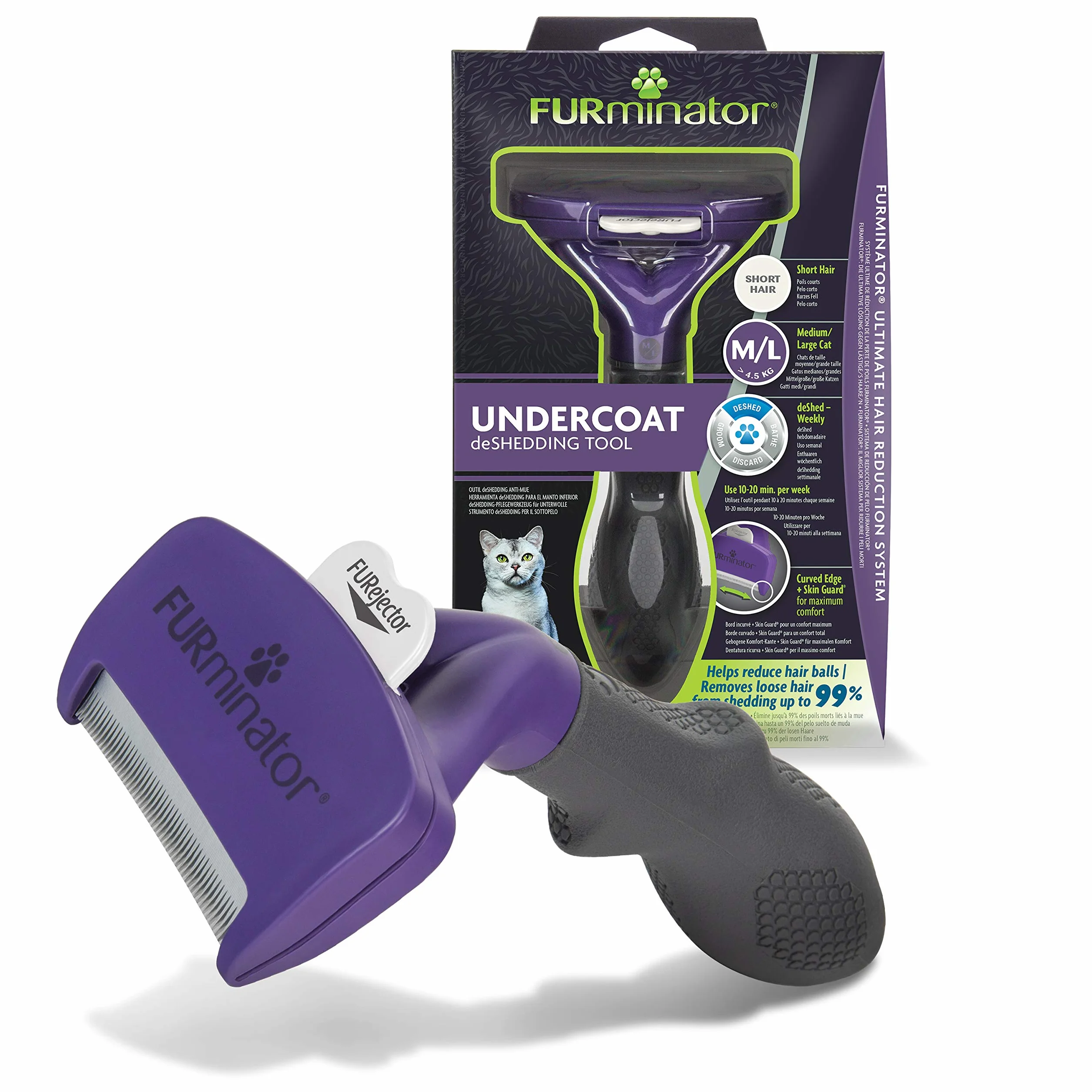 FURminator Outil Undercoat deShedding Chat L Poils courts