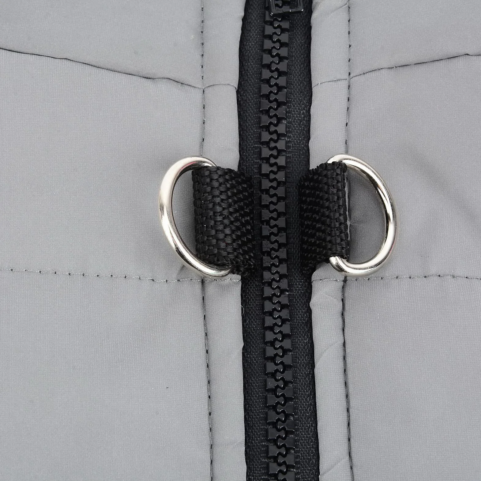 Veste d'hiver imperméable pour chien avec anneaux en D, manteau matelassé taille S gris