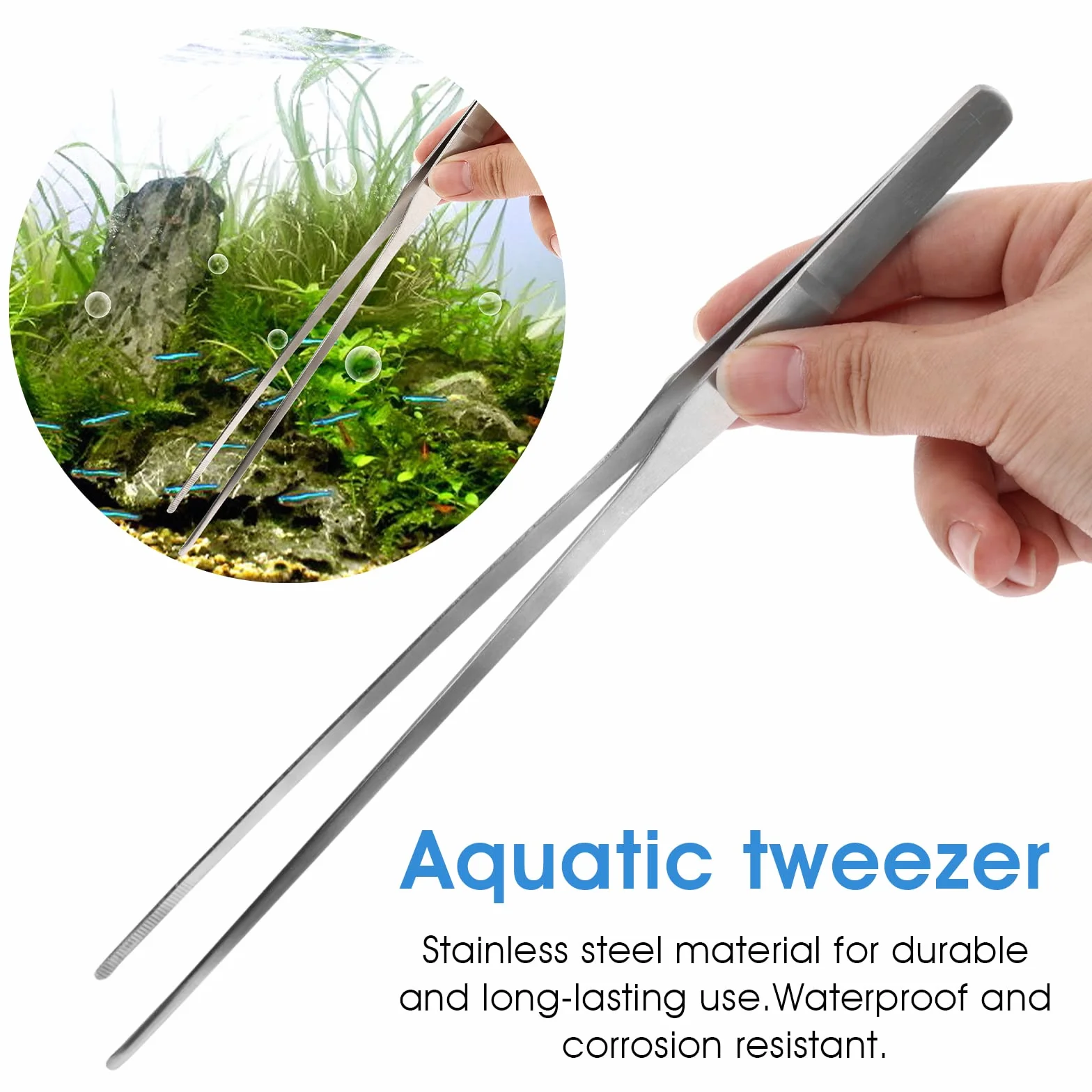 cobee Ensemble de pinces à épiler pour aquarium en acier inoxydable 27cm