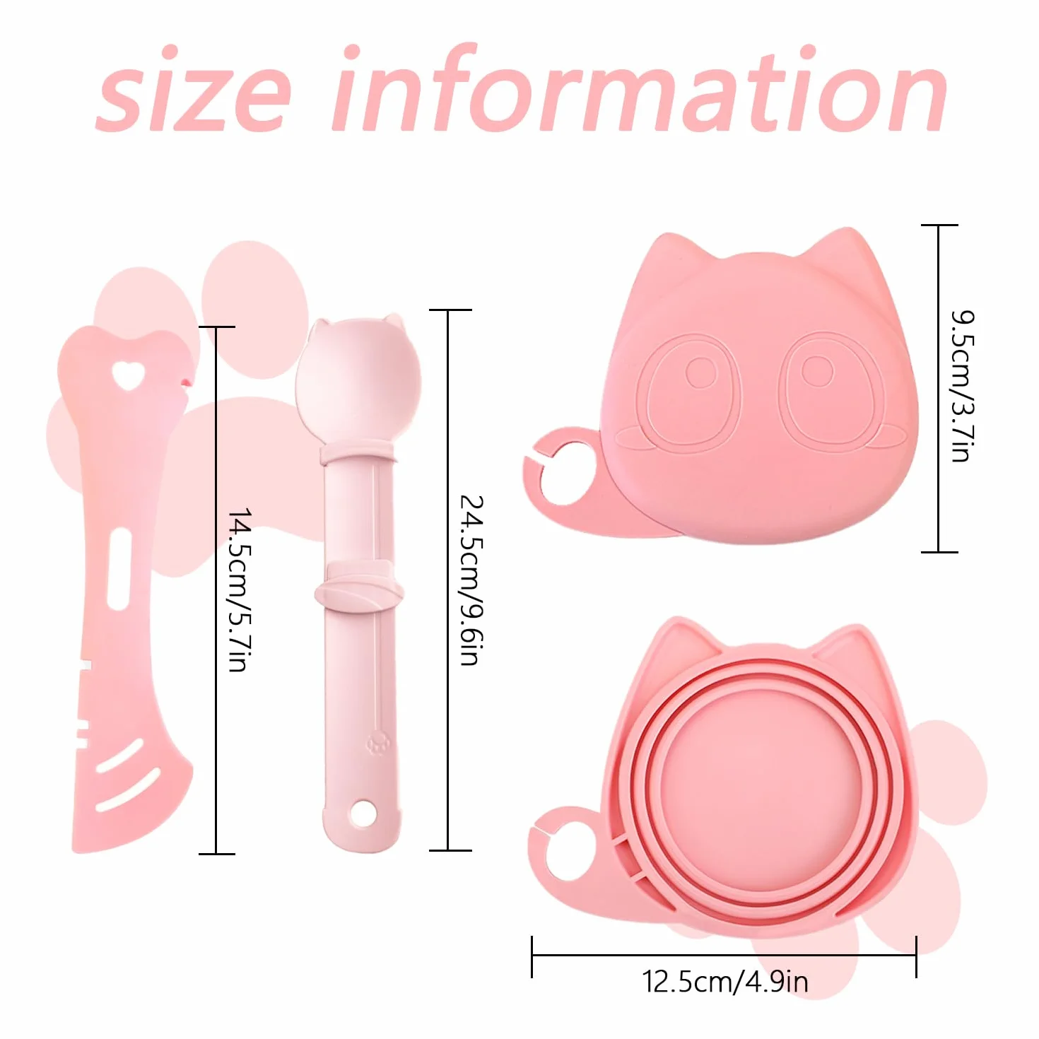 Couvercle Boite de Conserve Ensemble, 2 Pcs Couvercle Silicone et 1 Pcs Cuillères à Nourriture Pour Chat et 2 Pcs Portable Convient Ouvre-Boîte pour Snack Purée Fournitures